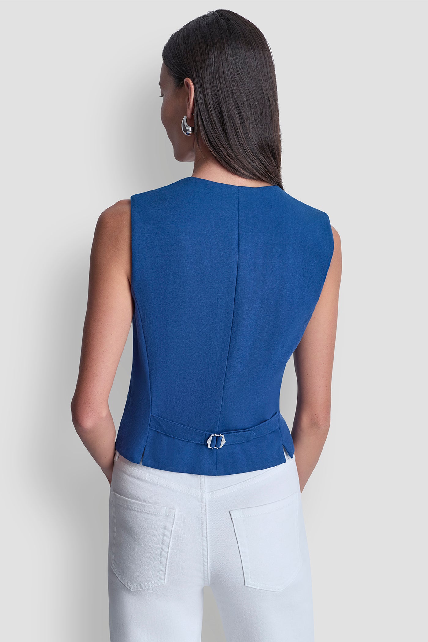 Admiral PIQUÉ BUTTON-FRONT VEST, VIEW 2 | WOMEN'S SWEATERS & TOPS