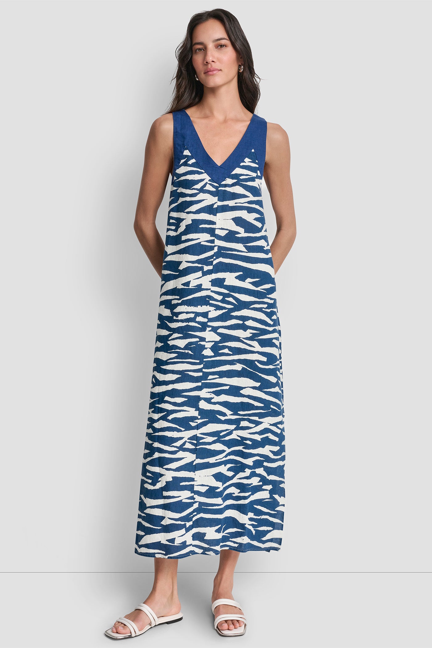LINEN PRINTED MIDI DRESS VIEW 5 | Dresses & Jumpsuits