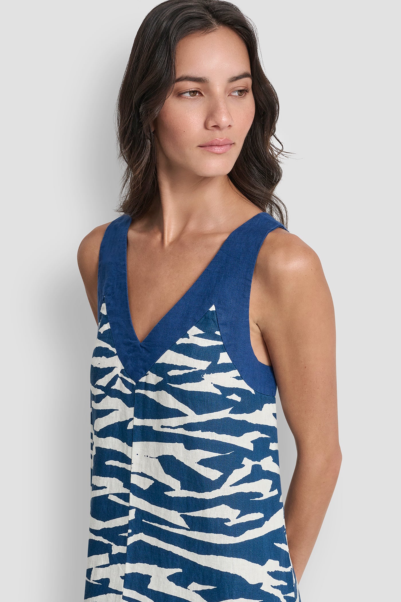 LINEN PRINTED MIDI DRESS VIEW 6 | Dresses & Jumpsuits