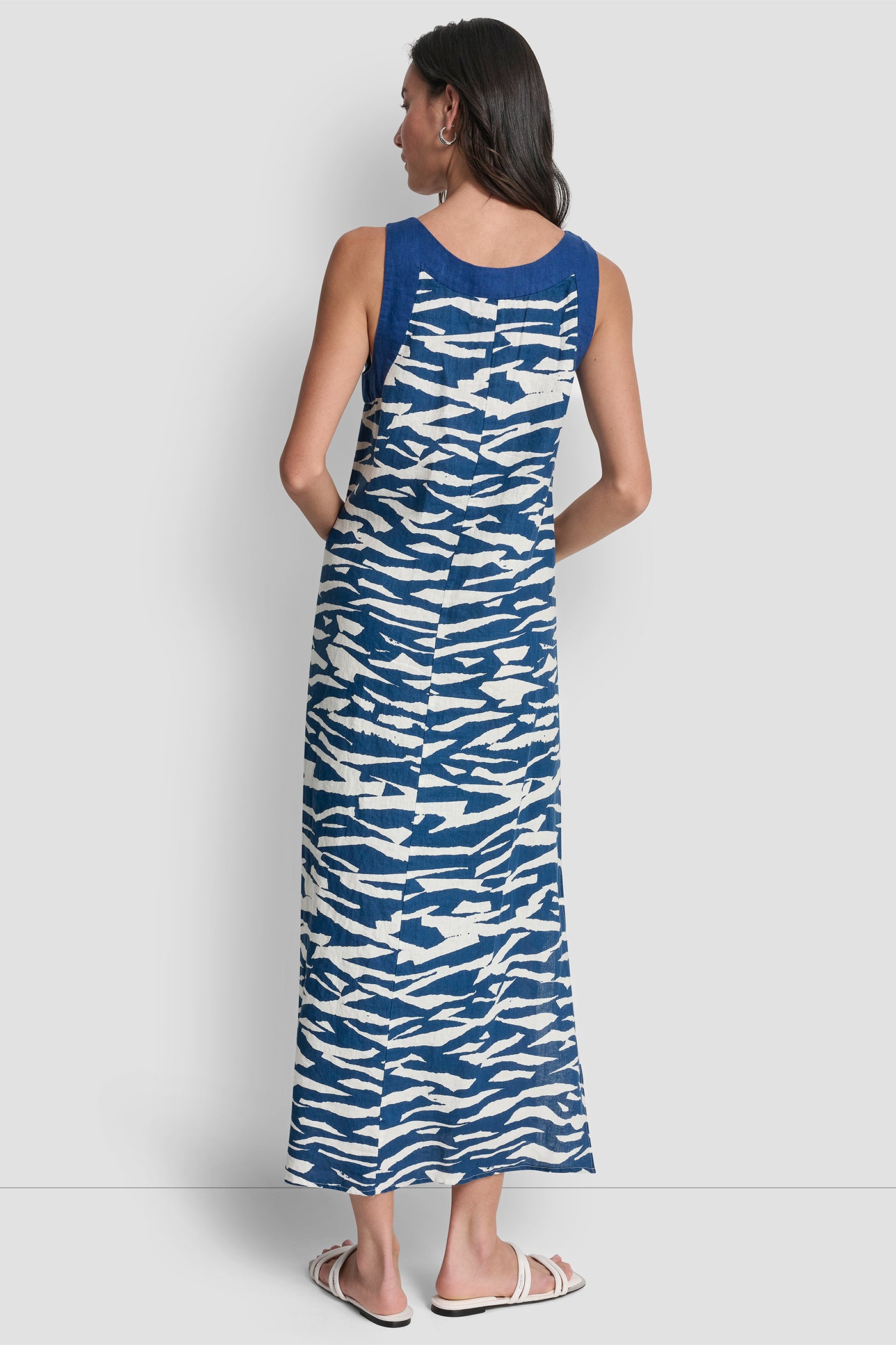 LINEN PRINTED MIDI DRESS VIEW 4 | Dresses & Jumpsuits