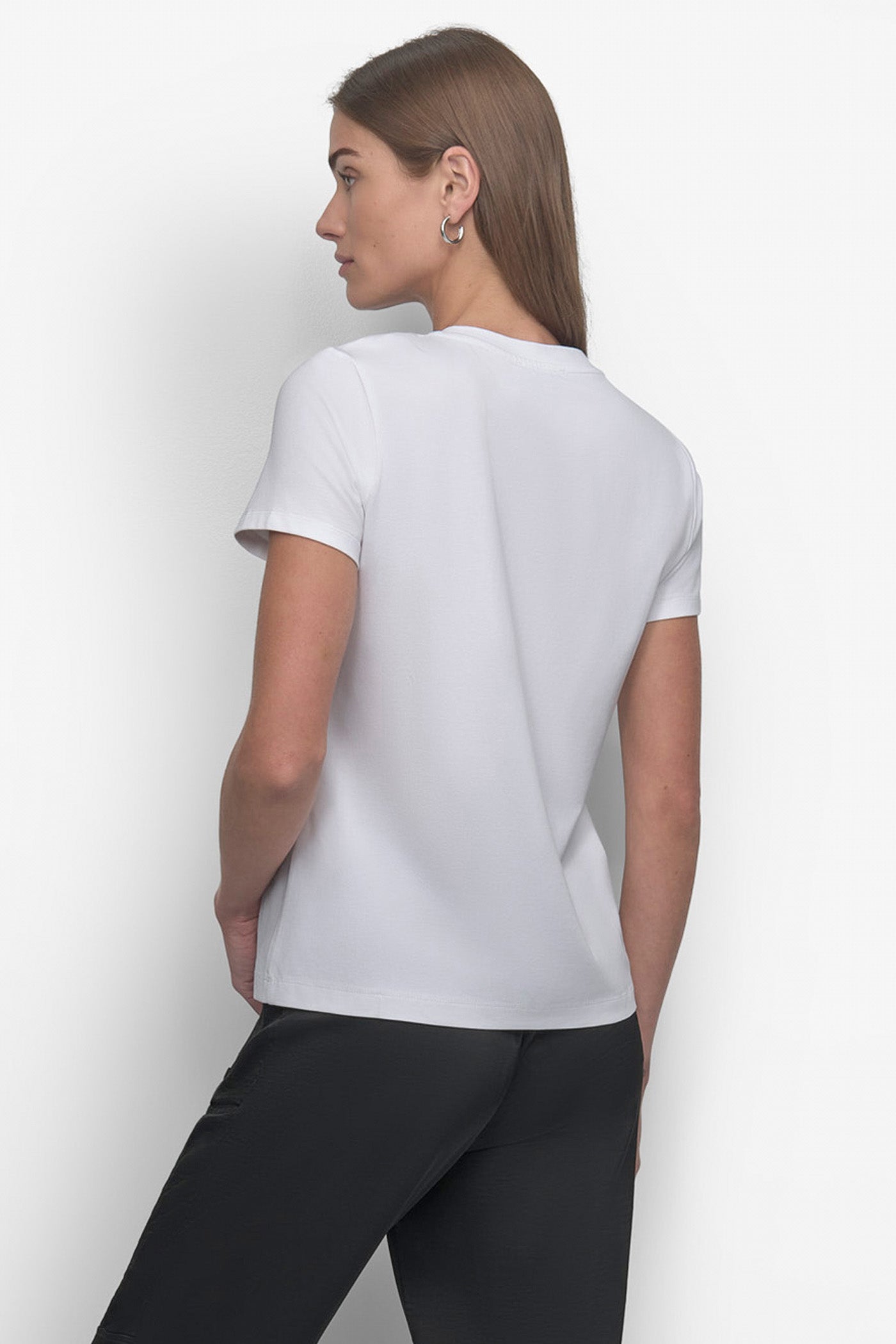 White MET STAIRS CONVERSATIONAL TEE, BACK VIEW | Clothing