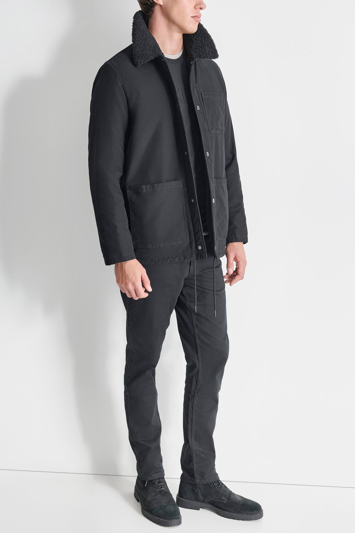 SHERPA LINED COTTON WORKER JACKET VIEW 5 | Mens Coats and Jackets