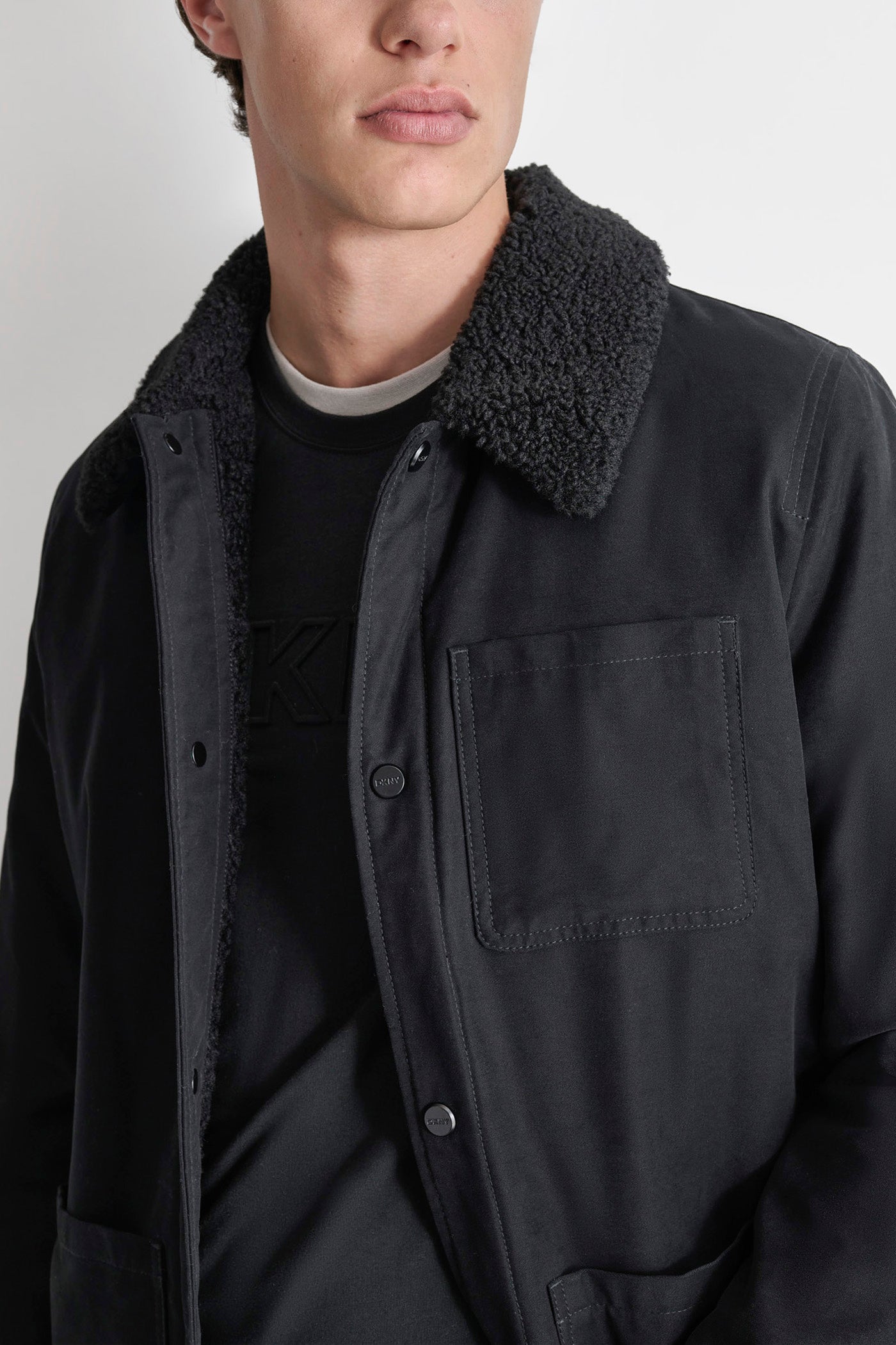 SHERPA LINED COTTON WORKER JACKET VIEW 4 | Mens Coats and Jackets