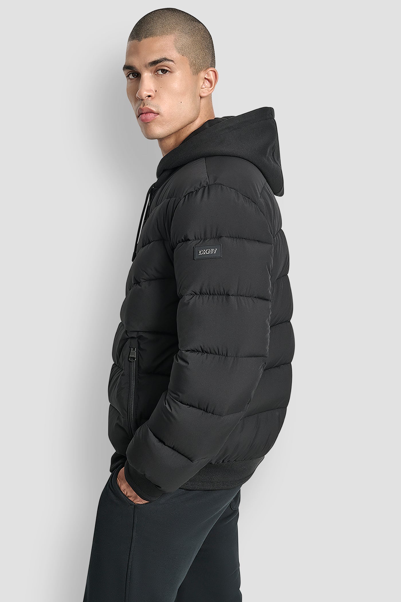 STRETCH BOMBER JACKET VIEW 3 | Mens Coats and Jackets