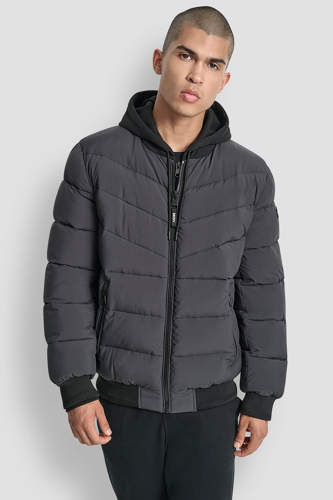 IRON STRETCH BOMBER JACKET, FRONT VIEW | Mens Coats and Jackets