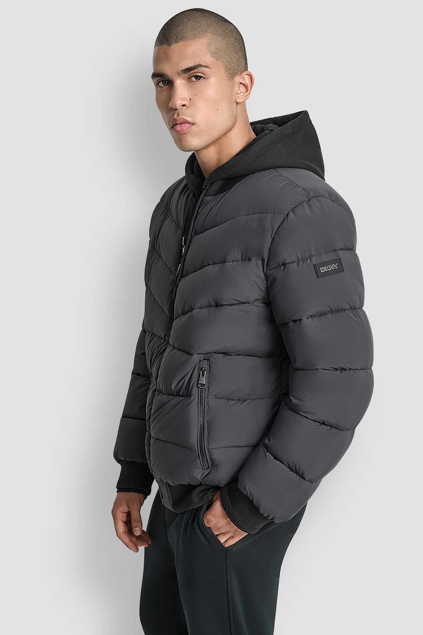 STRETCH BOMBER JACKET VIEW 3 | Mens Coats and Jackets