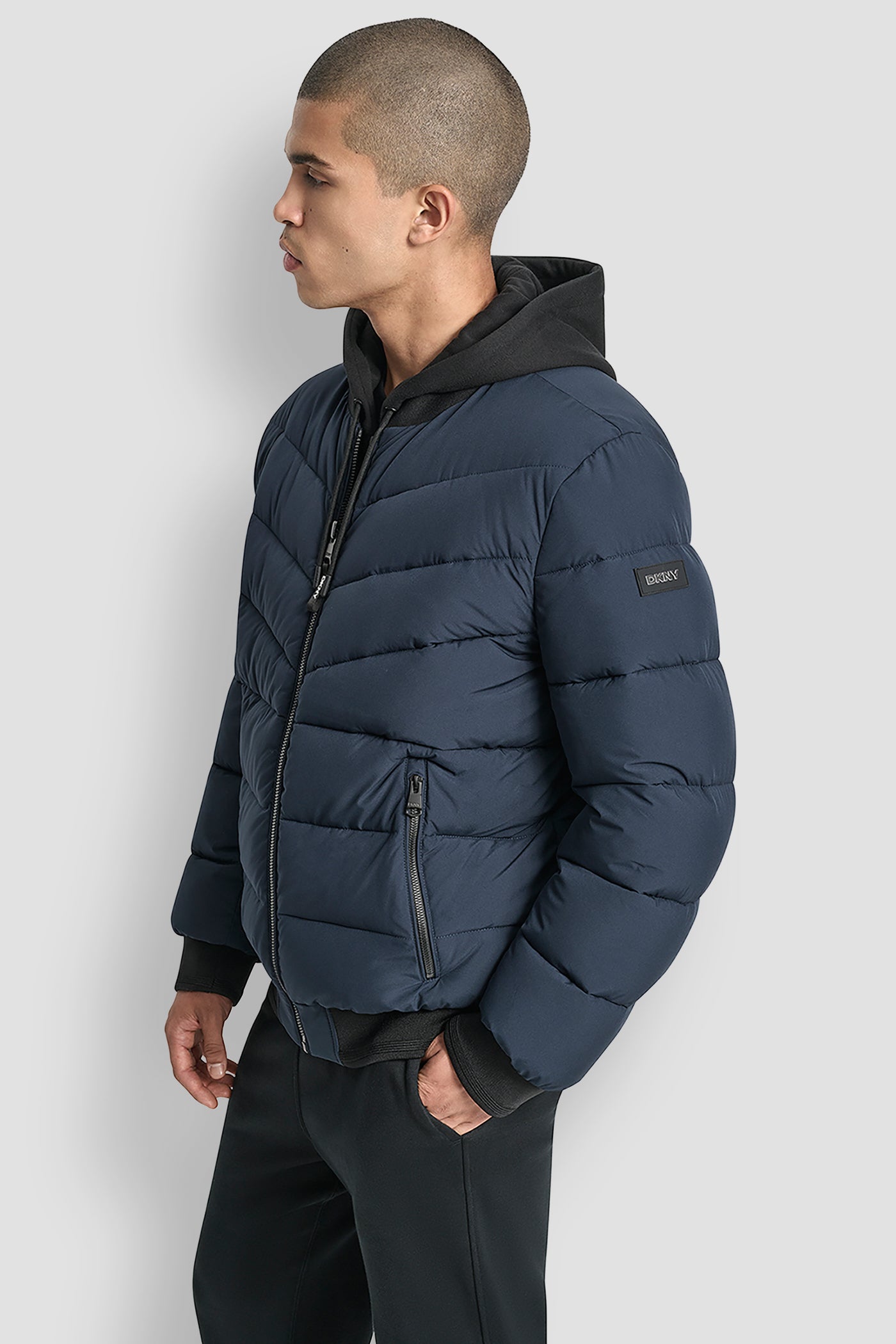STRETCH BOMBER JACKET VIEW 3 | Mens Coats and Jackets