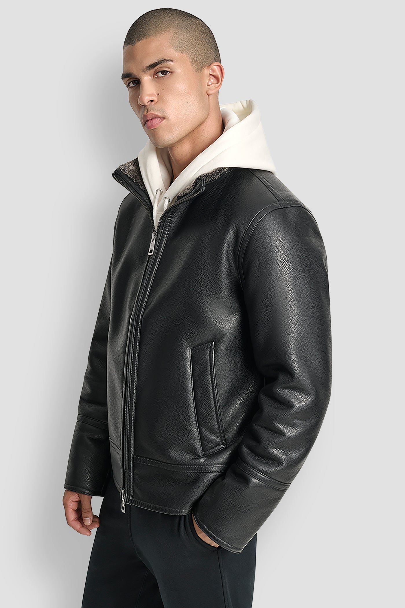 FAUX FUR LINED JACKET VIEW 3 | Mens Coats and Jackets