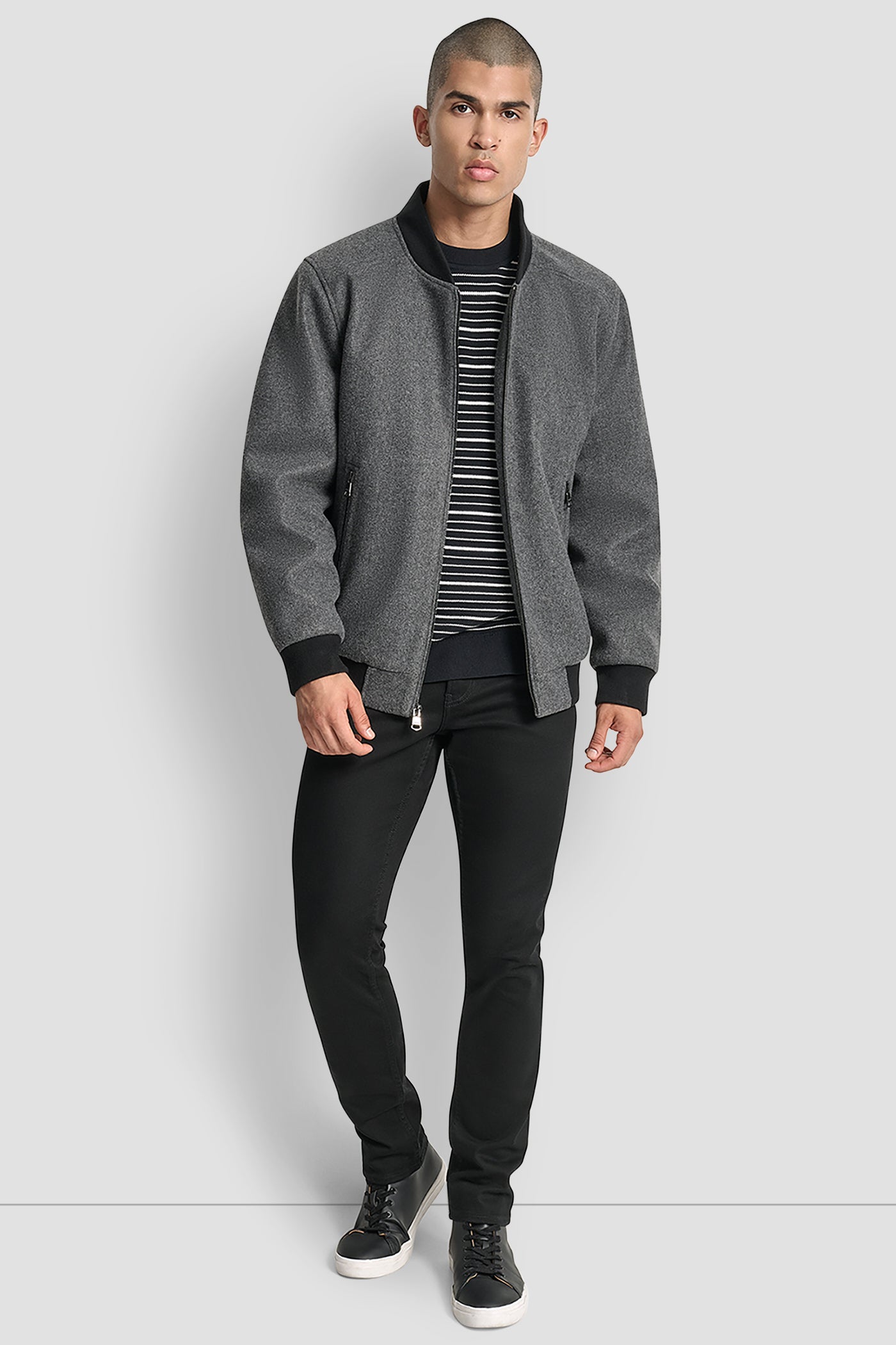 FAUX WOOL BOMBER WITH HOODED BIB VIEW 10 | Mens Coats and Jackets