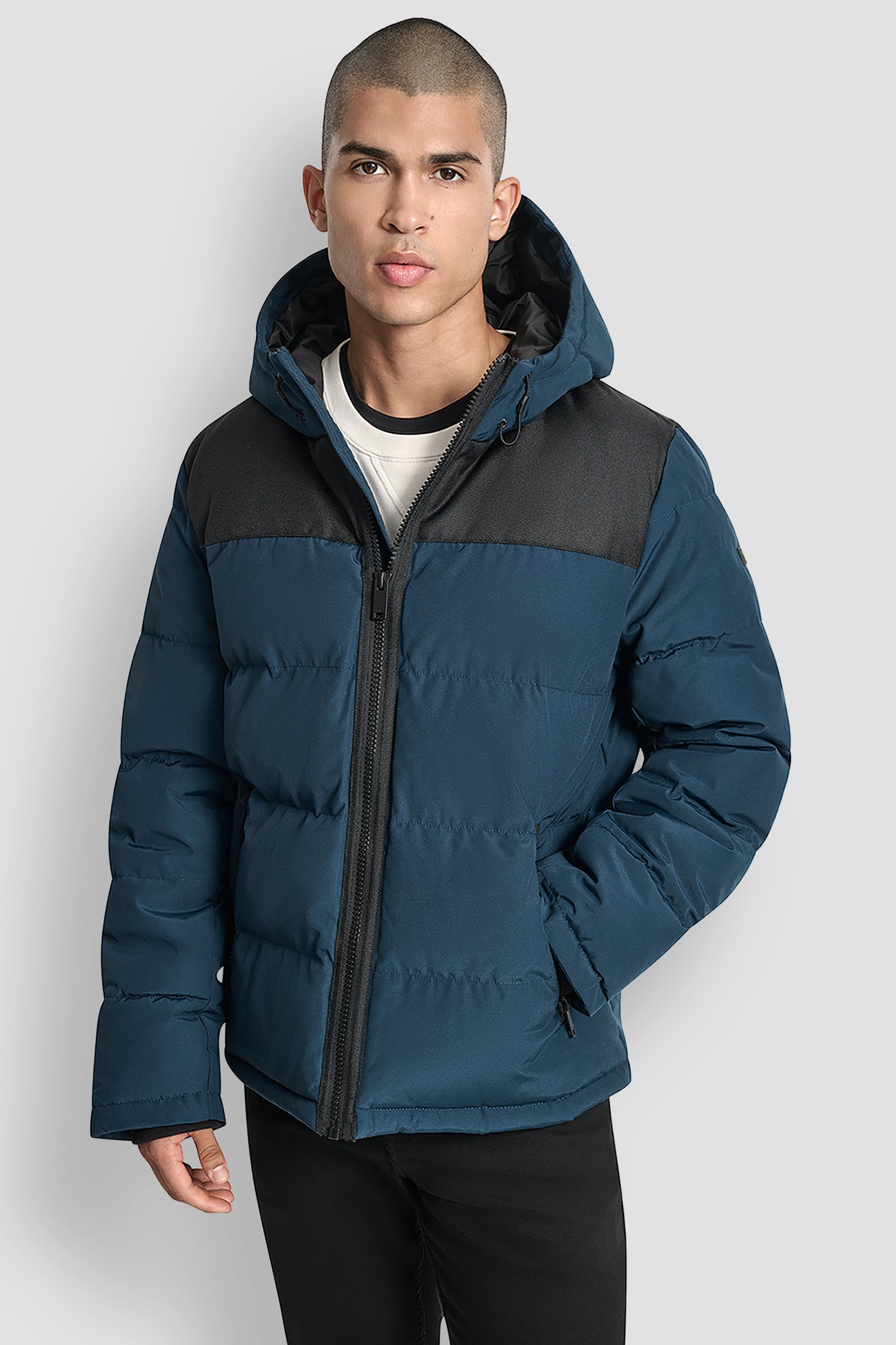BLUE STEEL Logo Puffer, FRONT VIEW | Mens Coats and Jackets