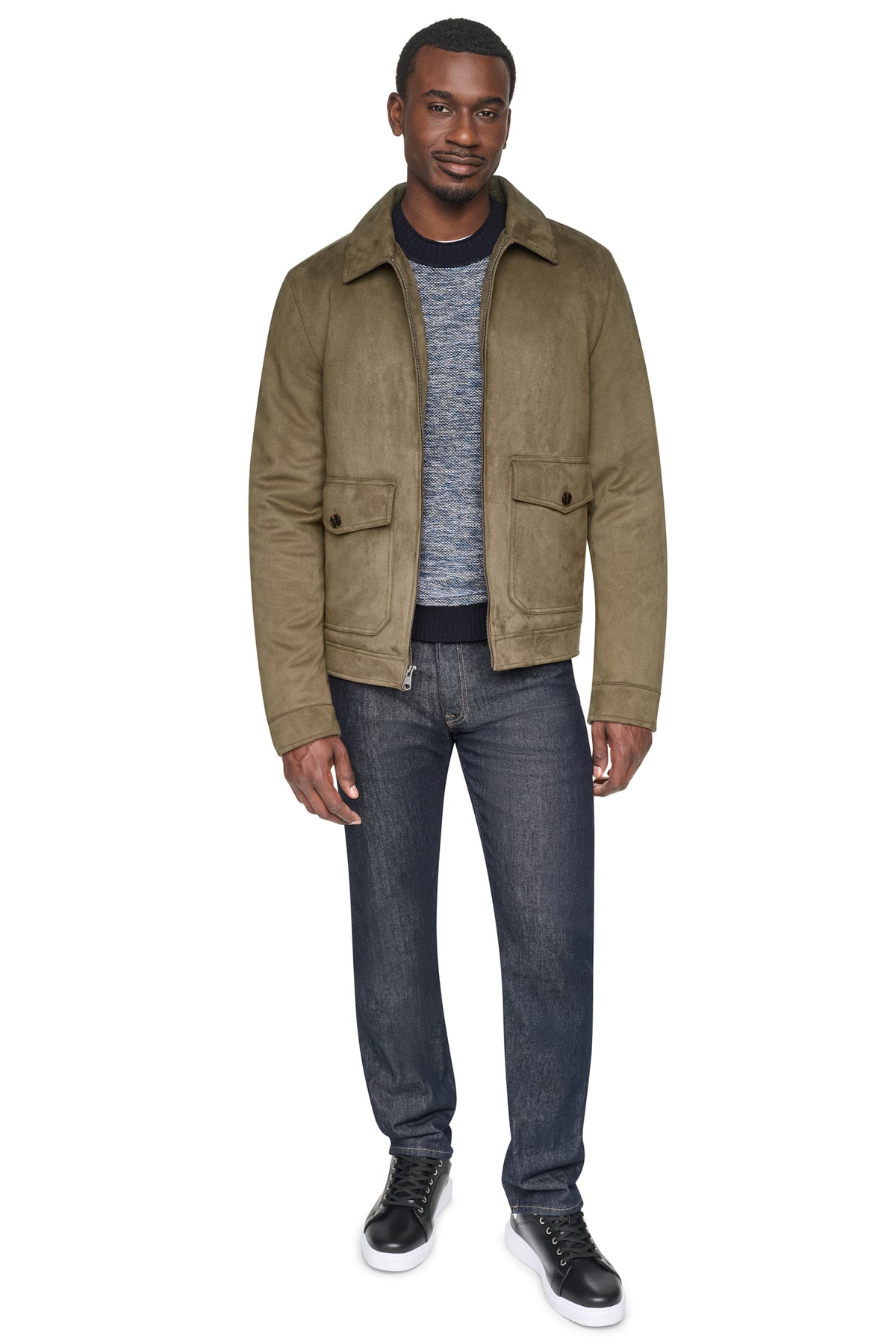 FAUX SUEDE TRUCKER JACKET VIEW 2