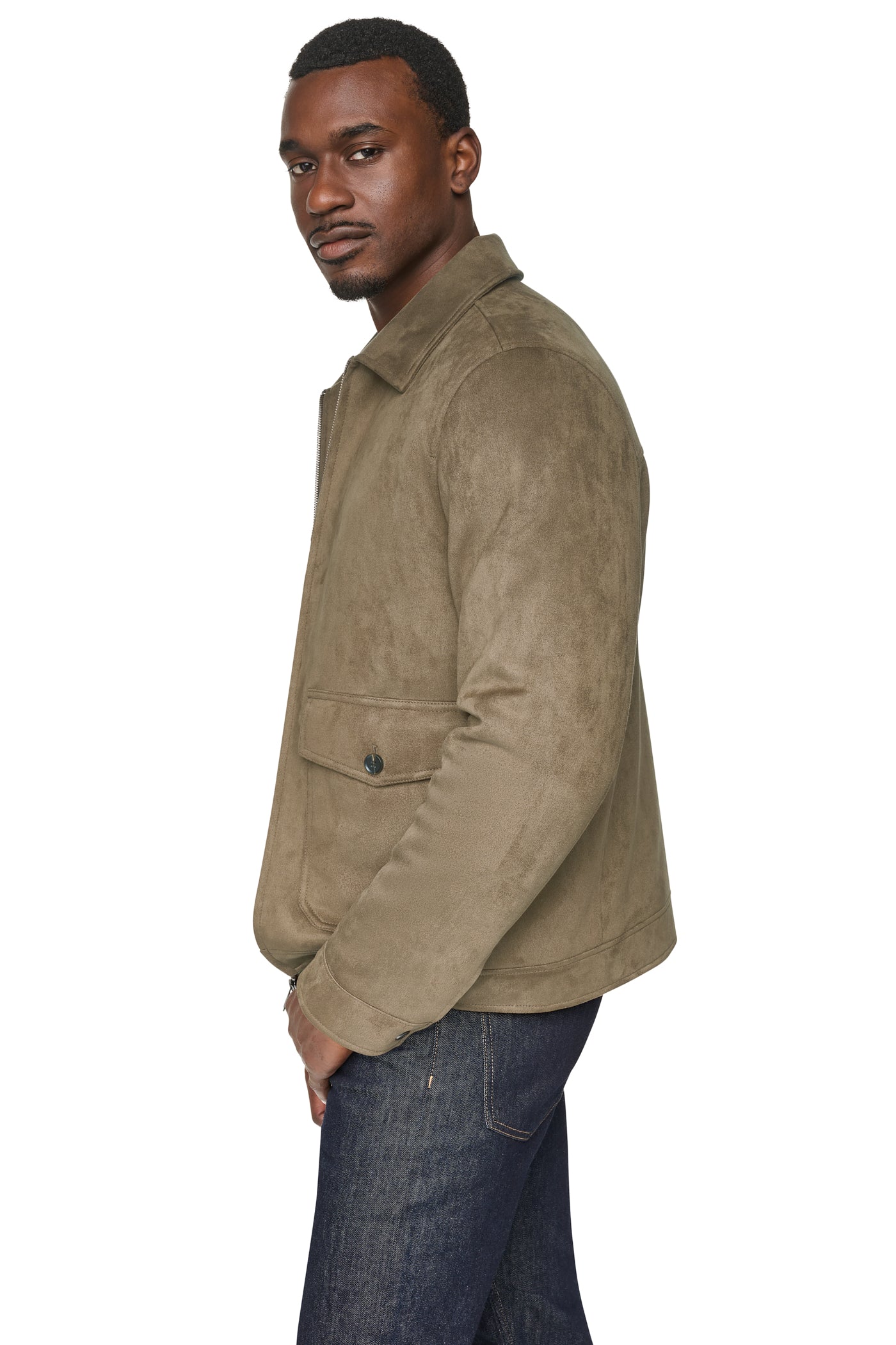 Faux Suede Trucker Jacket | DKNY