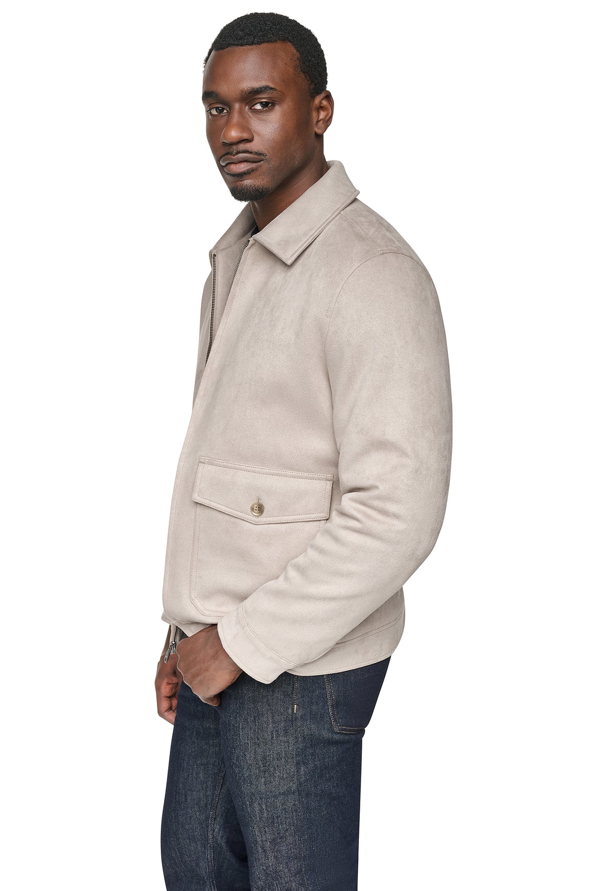 FAUX SUEDE TRUCKER JACKET VIEW 2