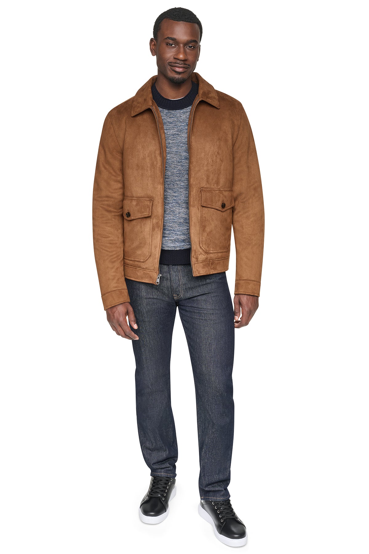 FAUX SUEDE TRUCKER JACKET VIEW 2