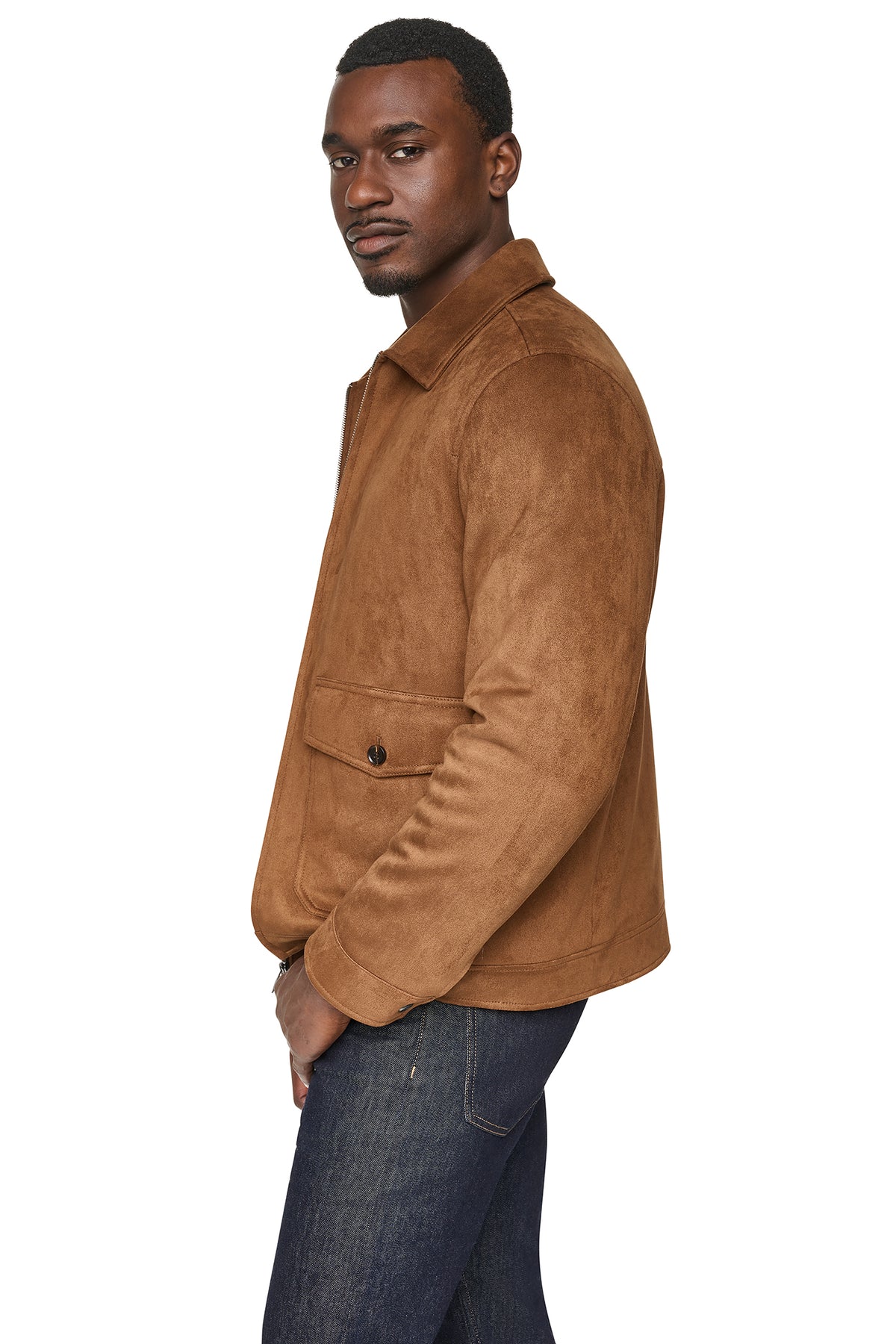 FAUX SUEDE TRUCKER JACKET VIEW 2