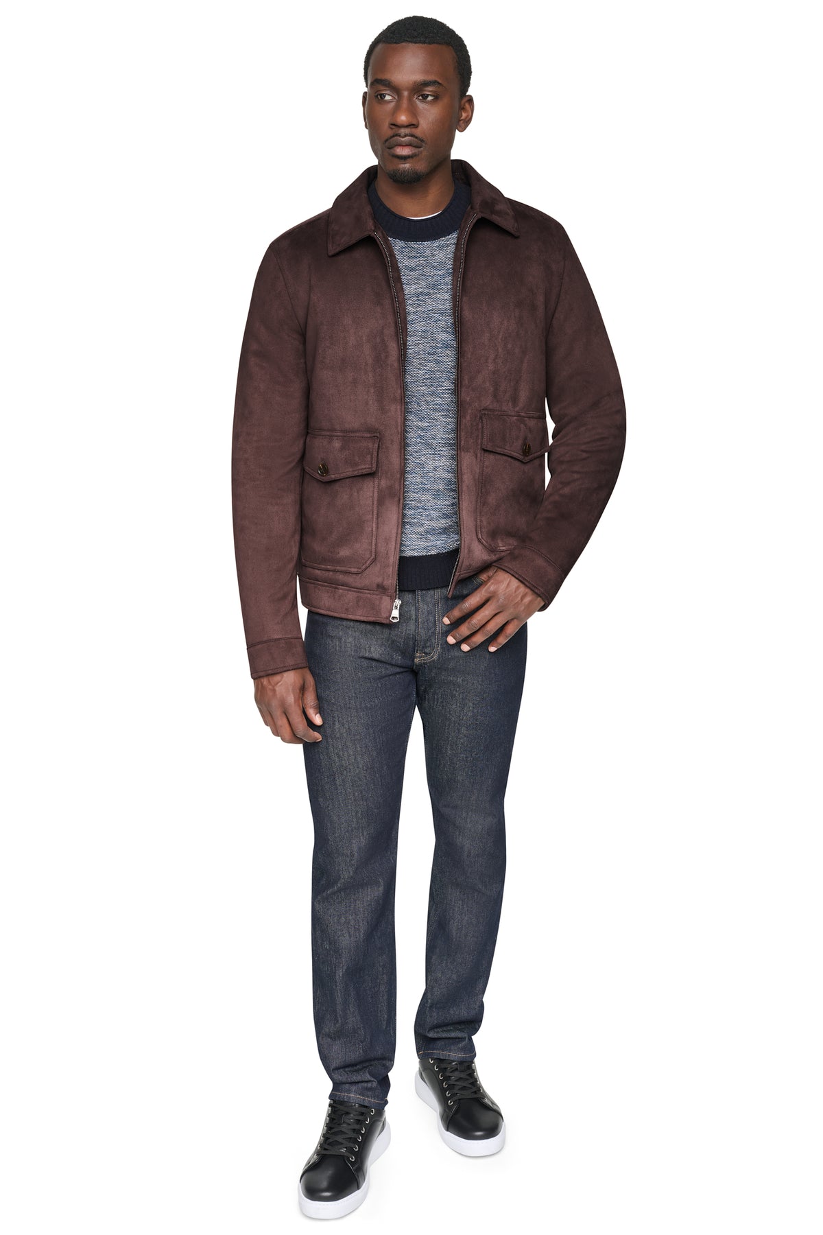 FAUX SUEDE TRUCKER JACKET VIEW 2