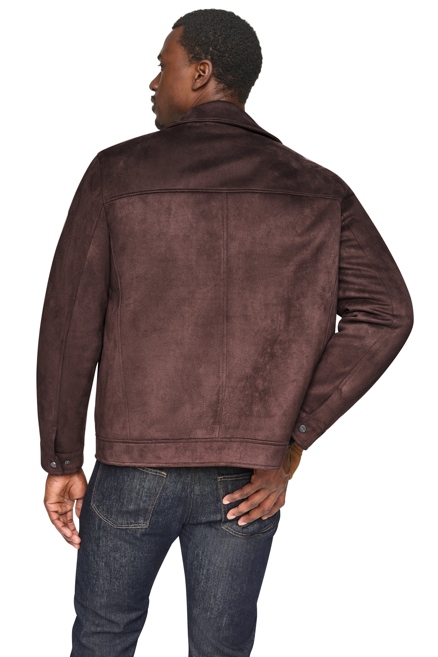 FAUX SUEDE TRUCKER JACKET VIEW 2