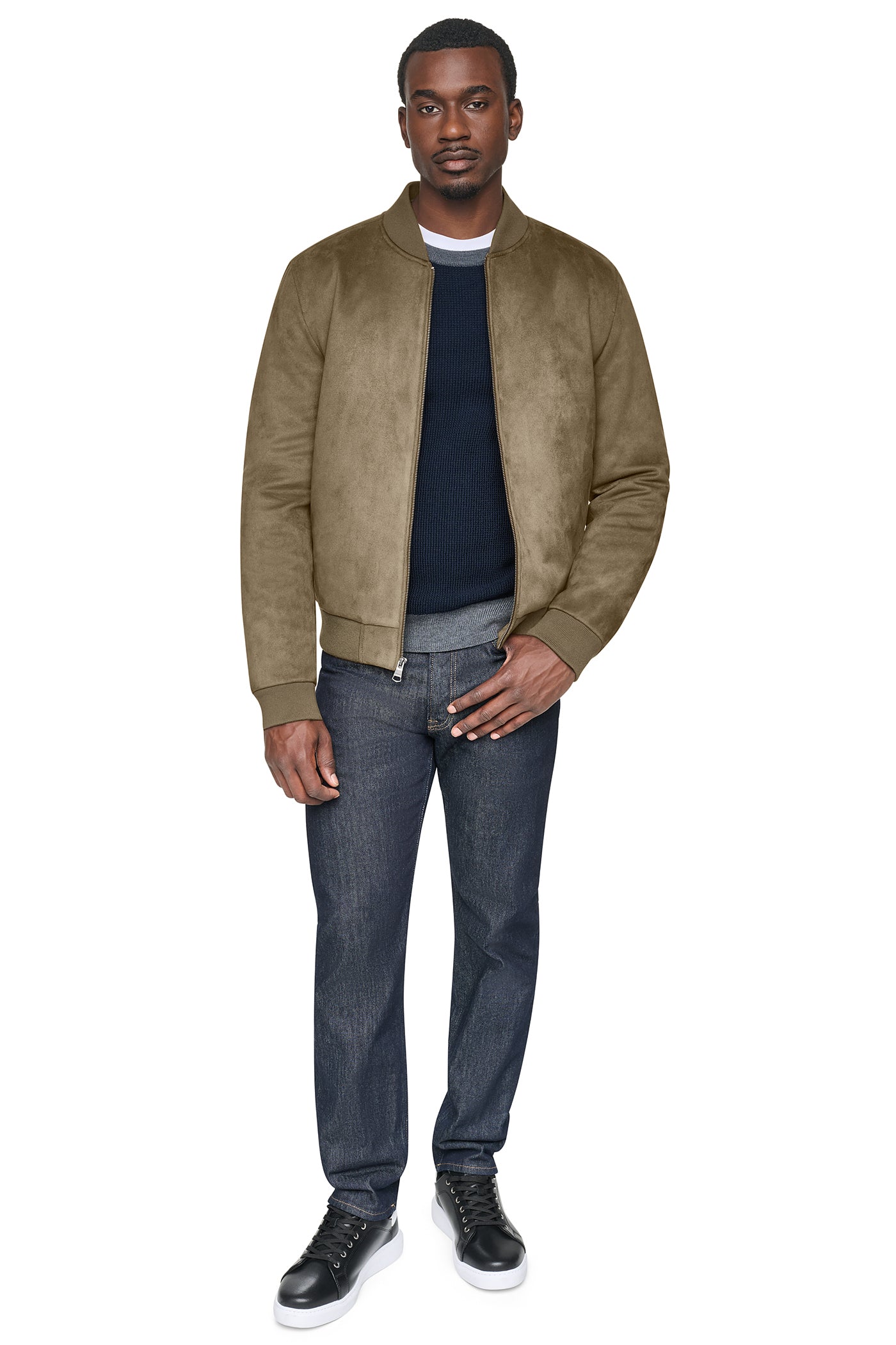 FAUX SUEDE BOMBER JACKET VIEW 2