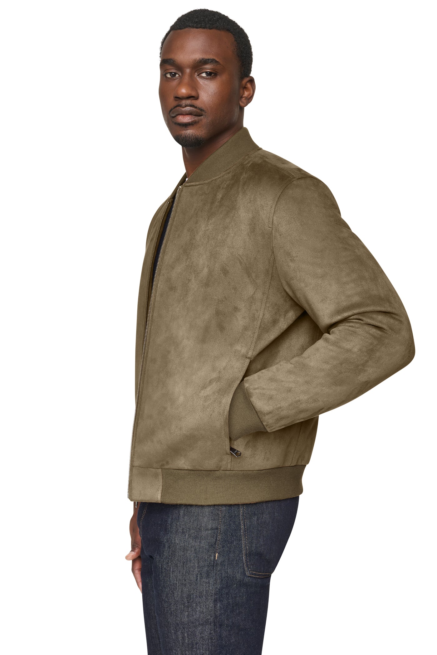 FAUX SUEDE BOMBER JACKET VIEW 2