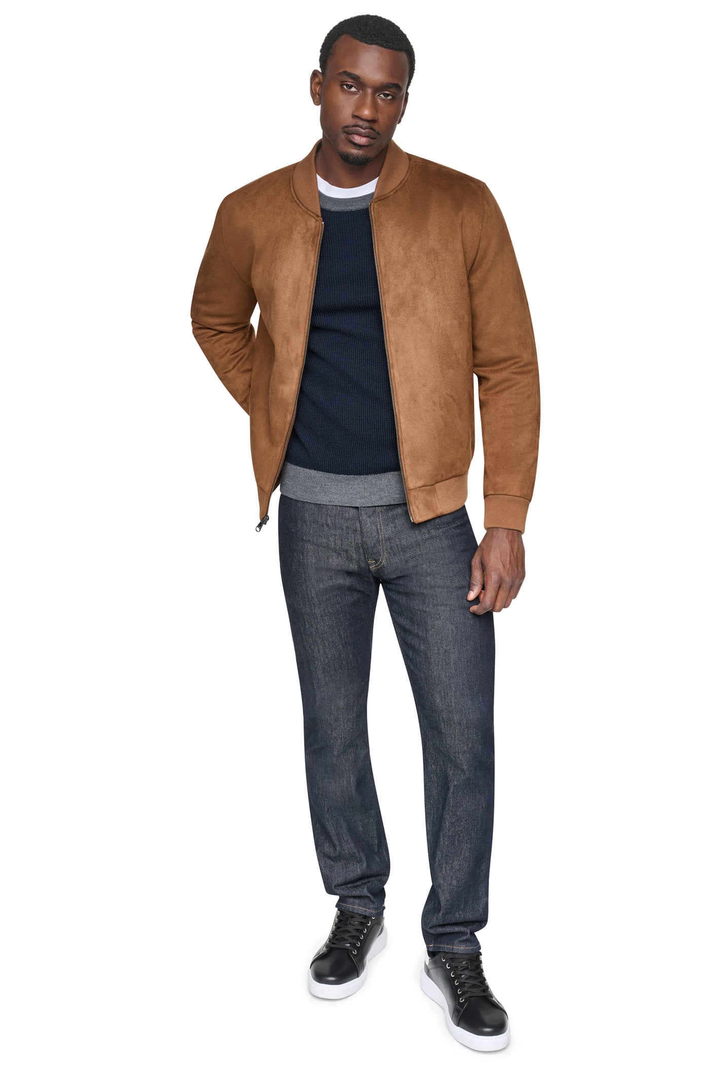 FAUX SUEDE BOMBER JACKET VIEW 2