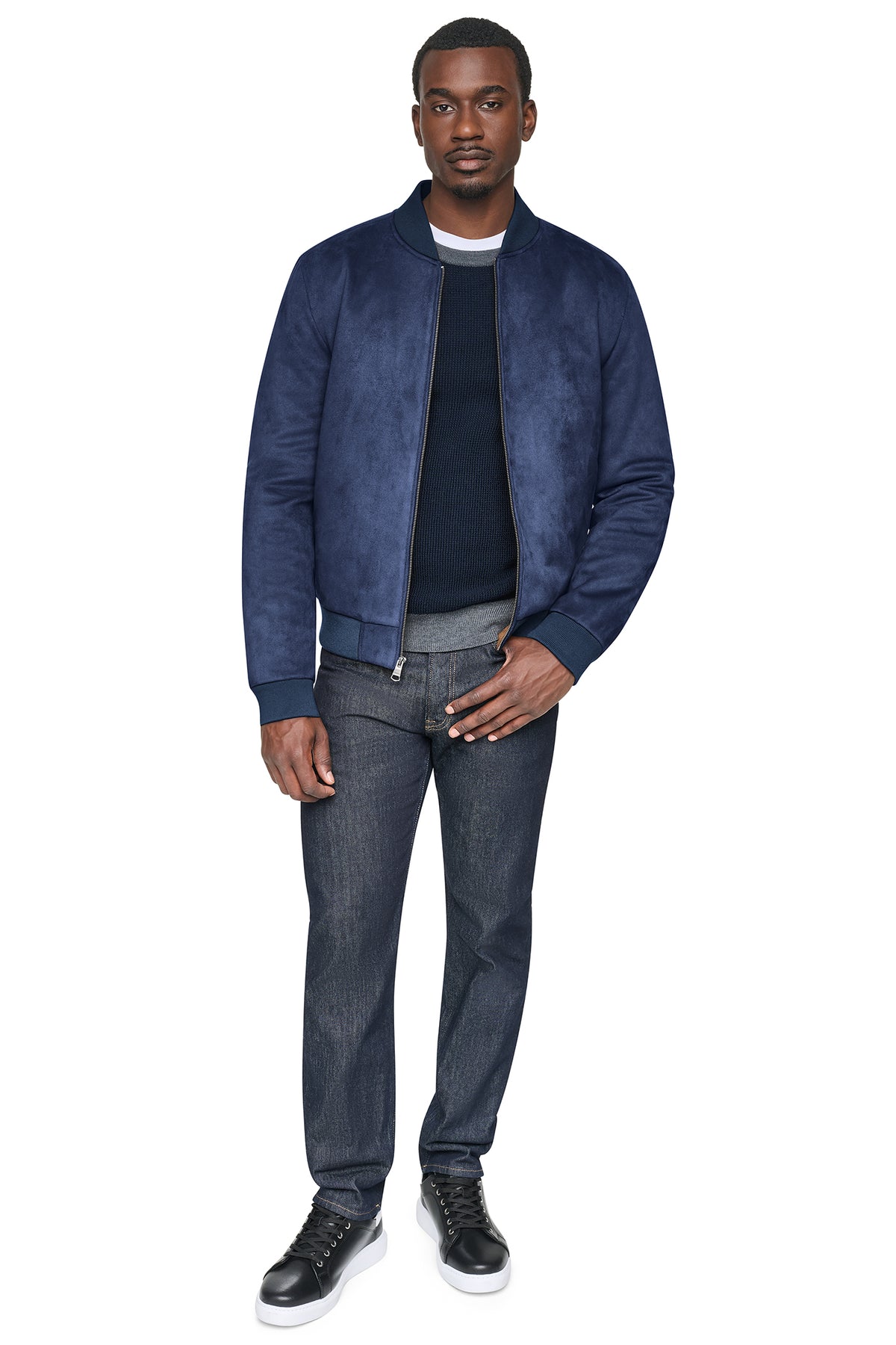 FAUX SUEDE BOMBER JACKET VIEW 2
