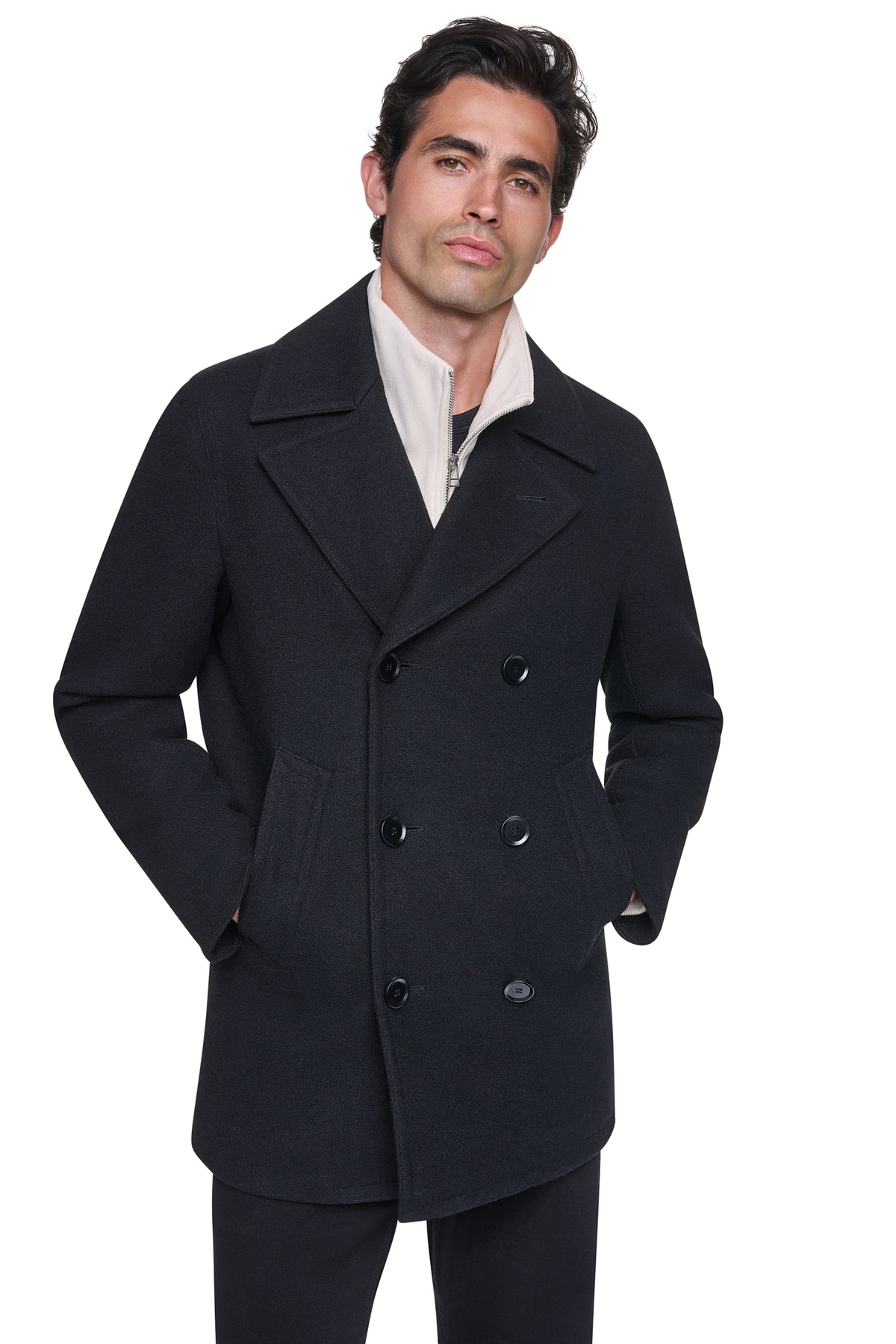 FAUX WOOL PEACOAT VIEW 1