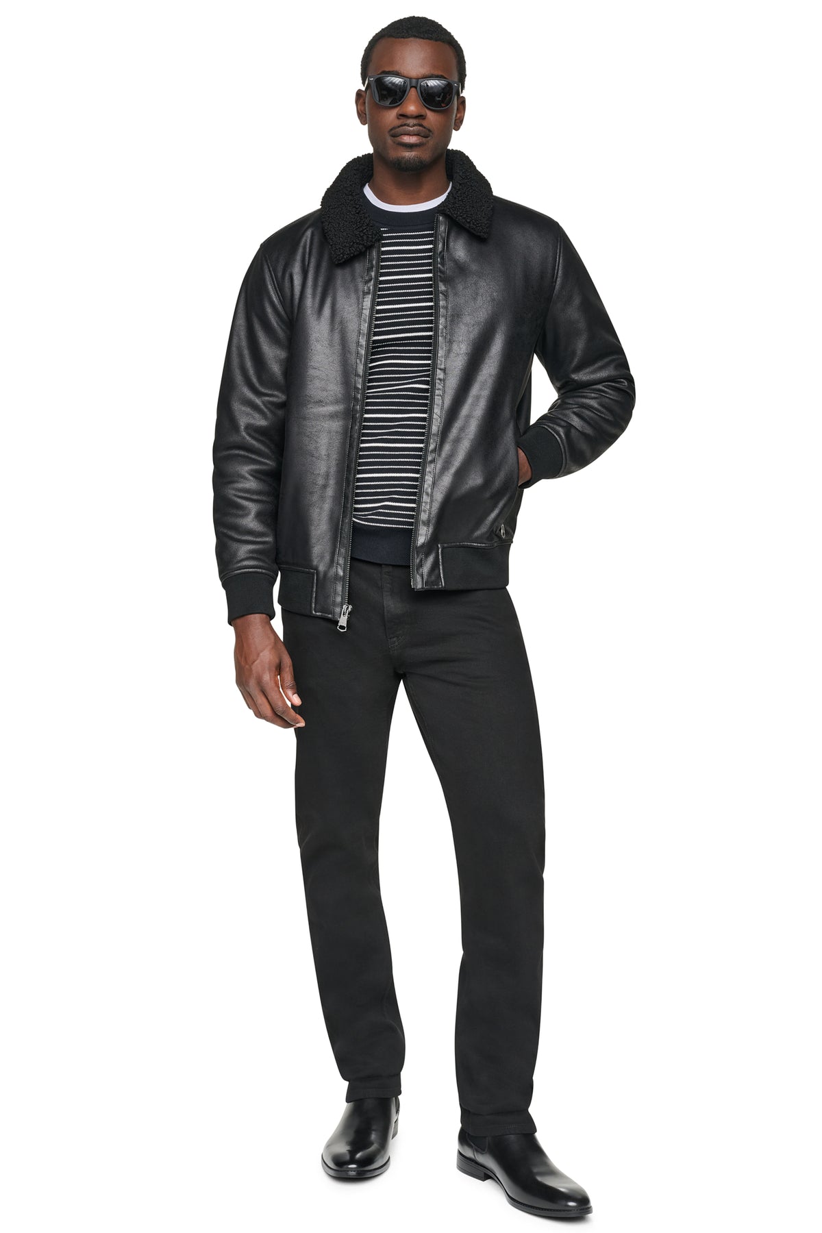 FAUX SHEARLING BOMBER JACKET VIEW 2