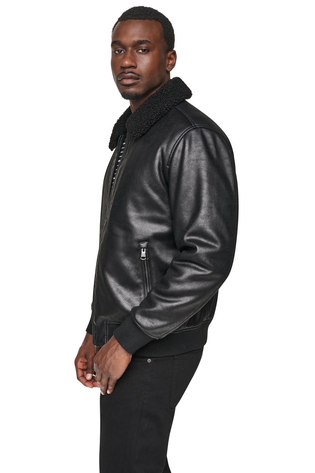FAUX SHEARLING BOMBER JACKET VIEW 2