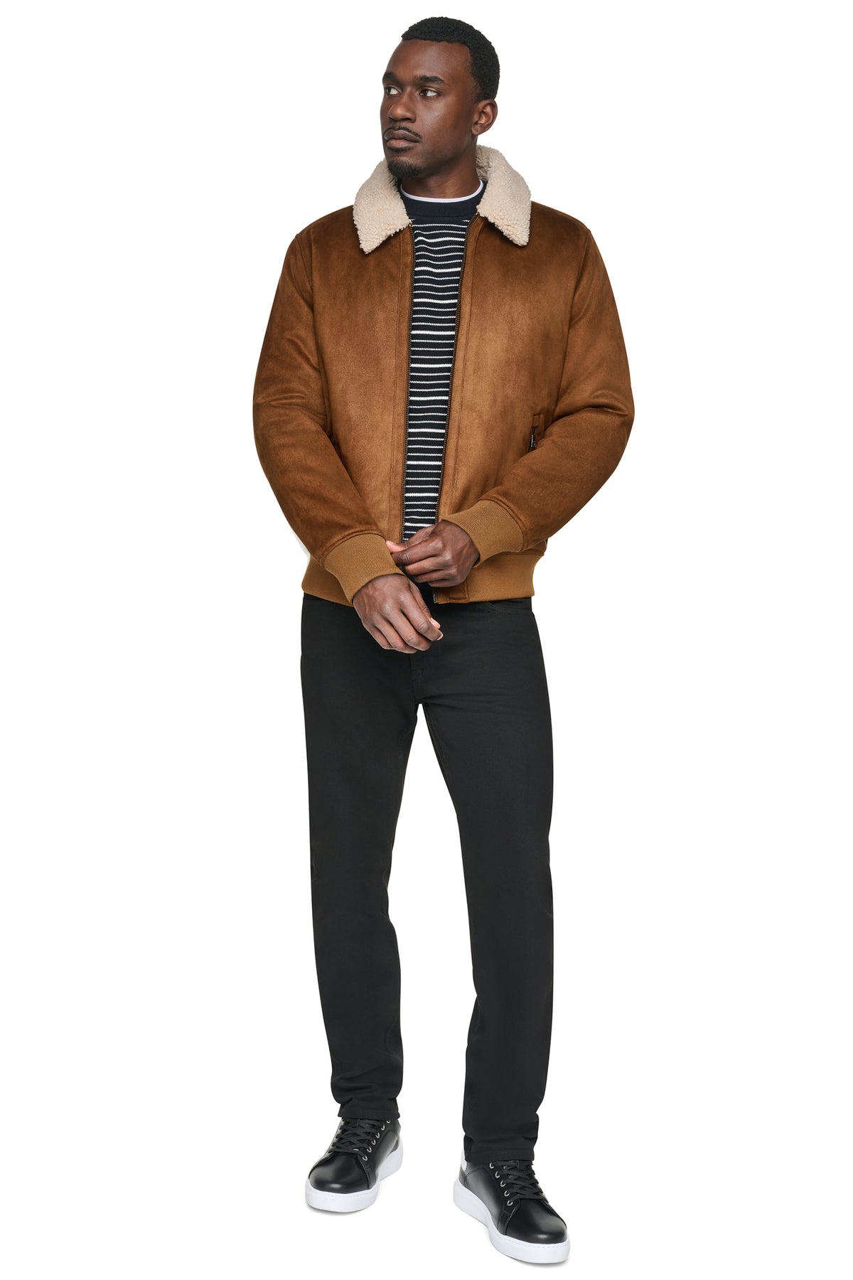 FAUX SHEARLING BOMBER JACKET VIEW 2