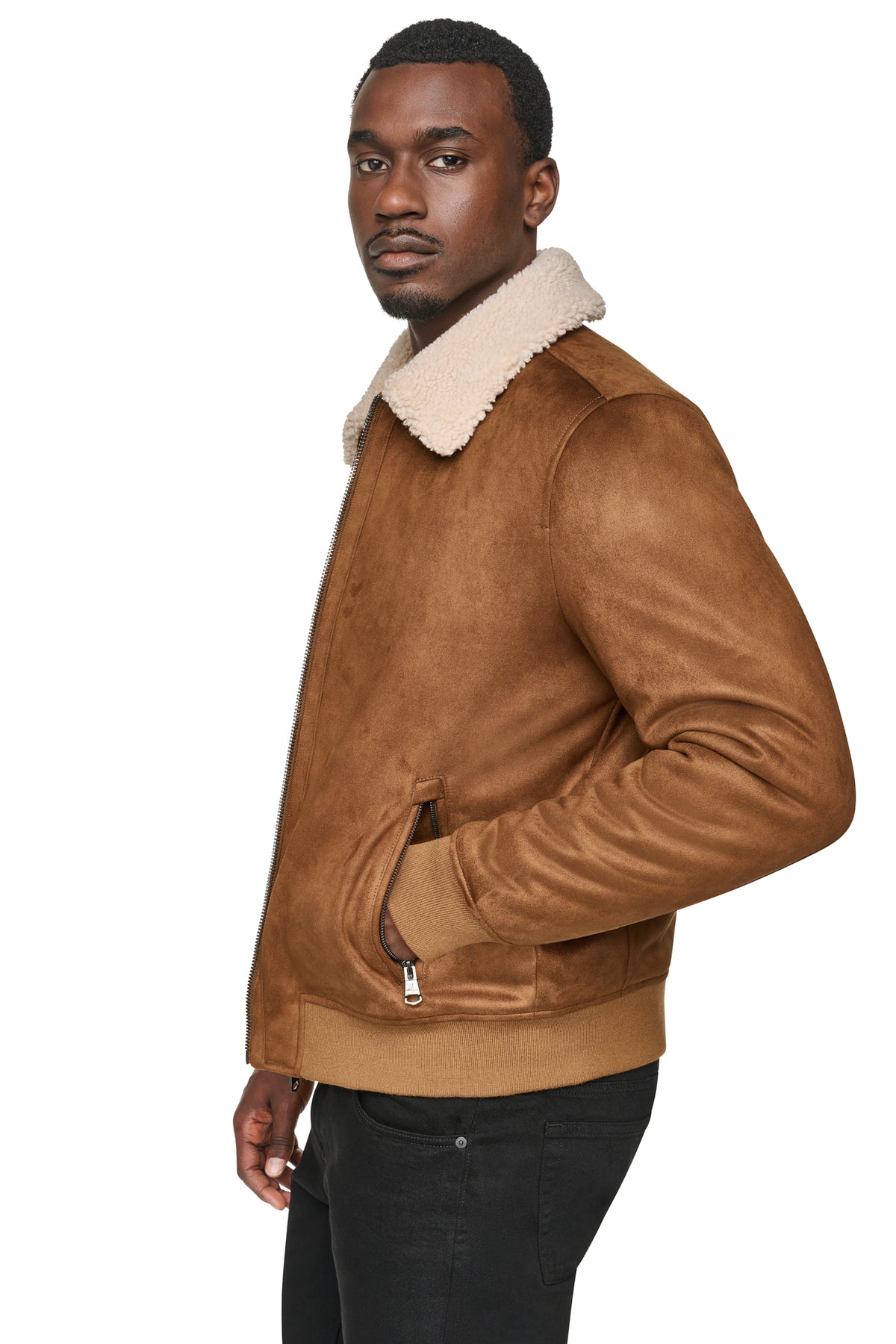 FAUX SHEARLING BOMBER JACKET VIEW 2