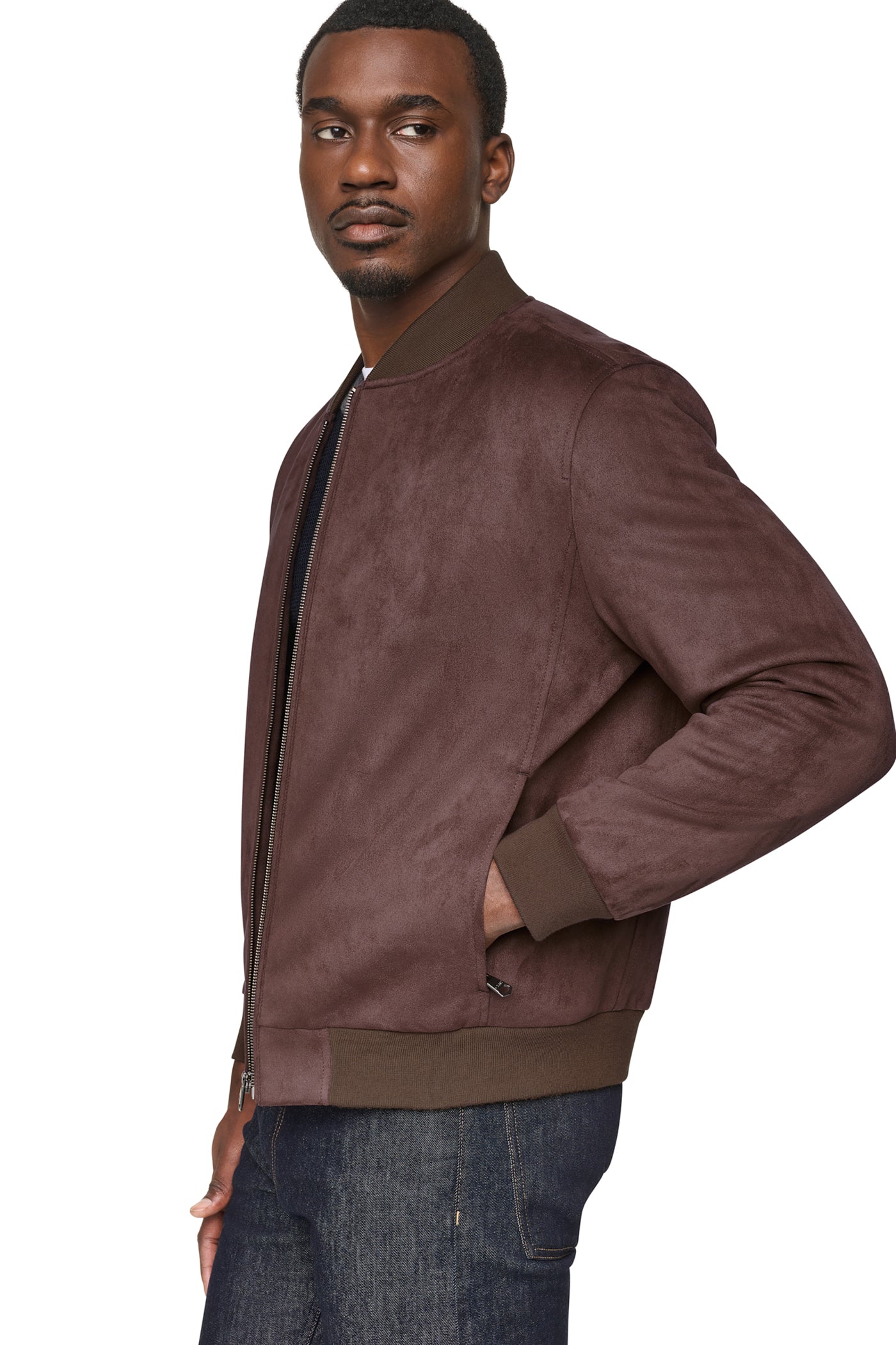 FAUX SUEDE BOMBER JACKET VIEW 2