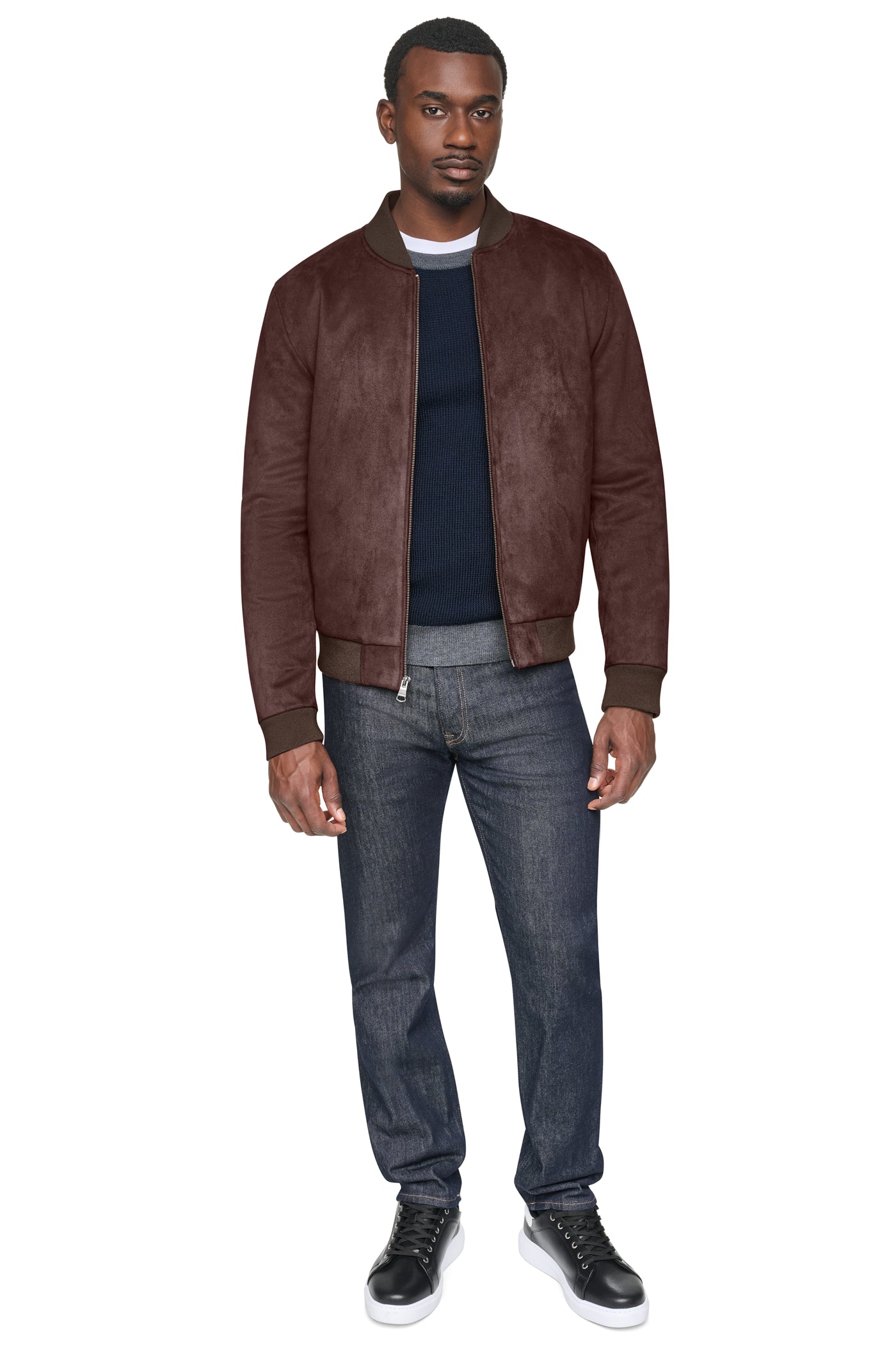 FAUX SUEDE BOMBER JACKET VIEW 2