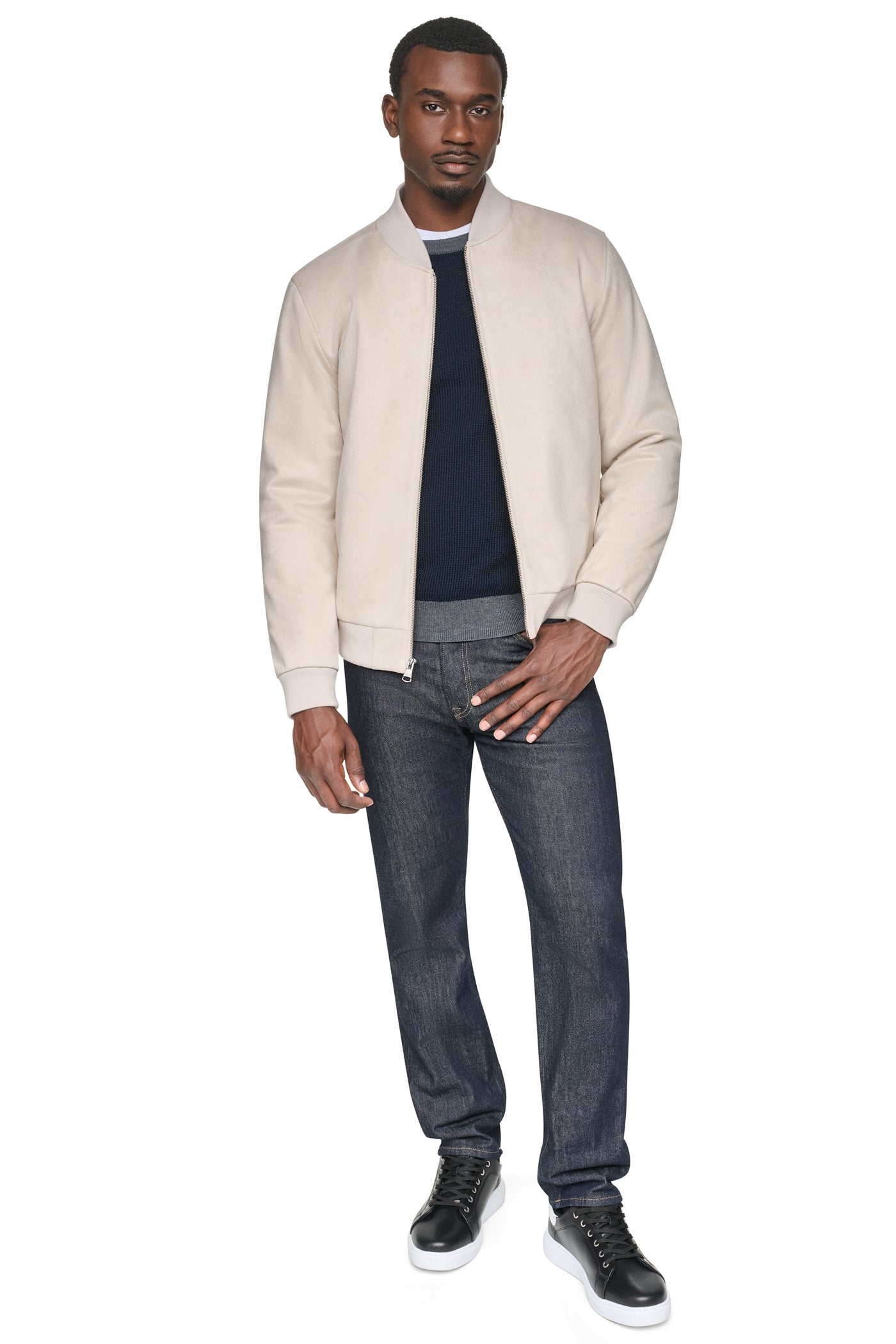 FAUX SUEDE BOMBER JACKET VIEW 2