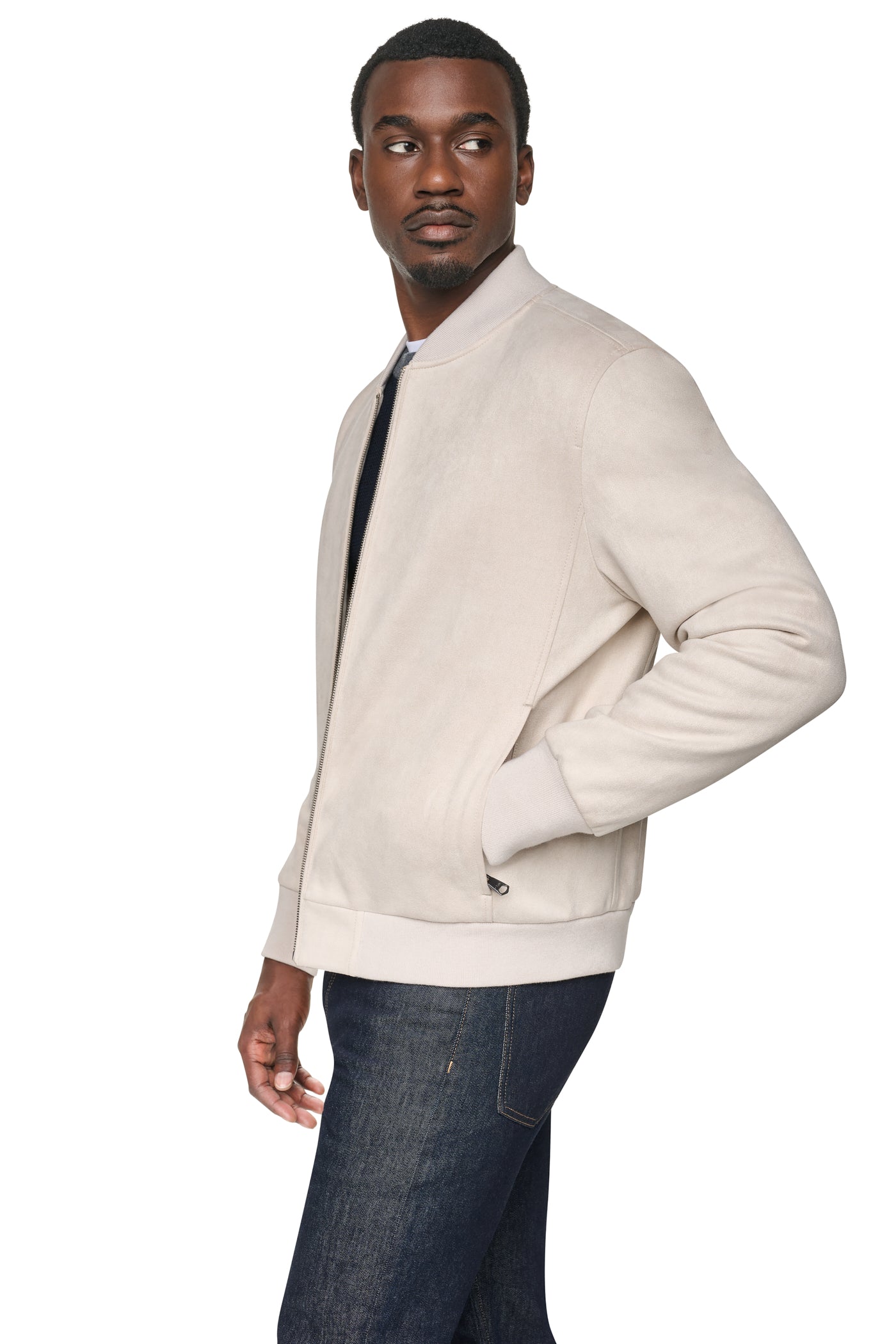 FAUX SUEDE BOMBER JACKET VIEW 2