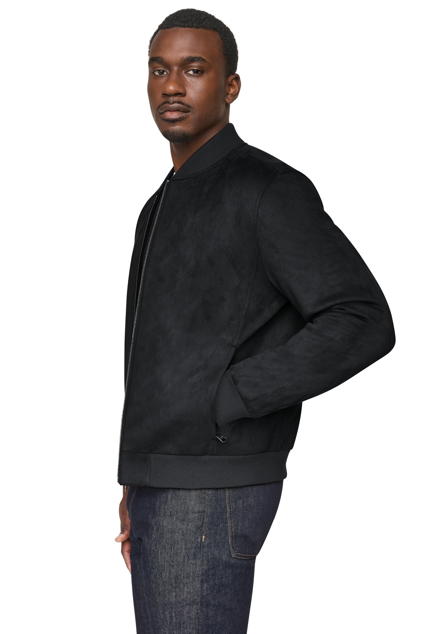 FAUX SUEDE BOMBER JACKET VIEW 2