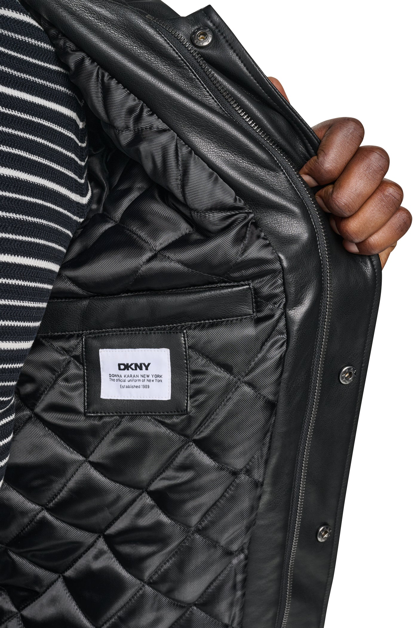 FAUX LEATHER HOODED BOMBER JACET VIEW 2