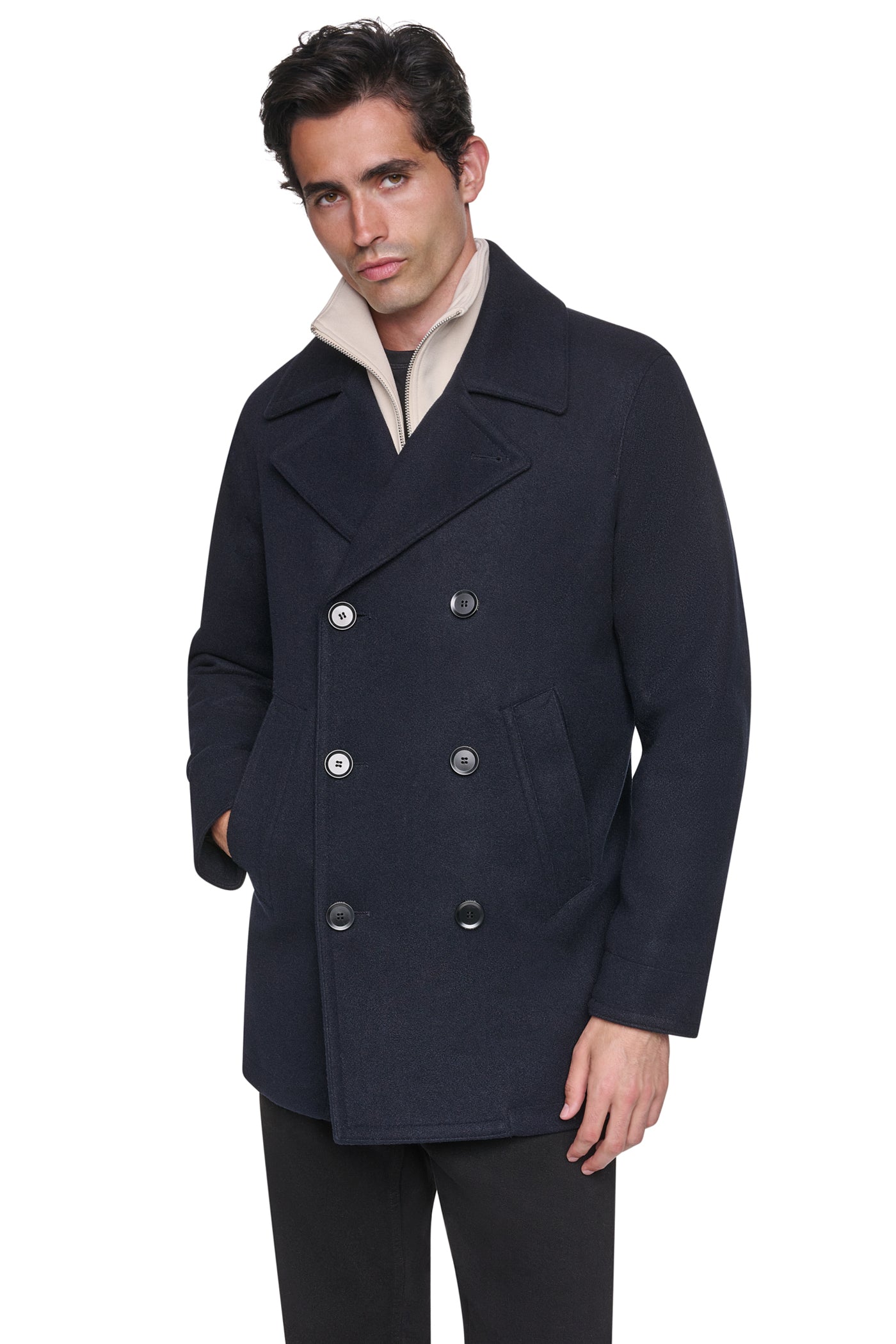 FAUX WOOL PEACOAT VIEW 1