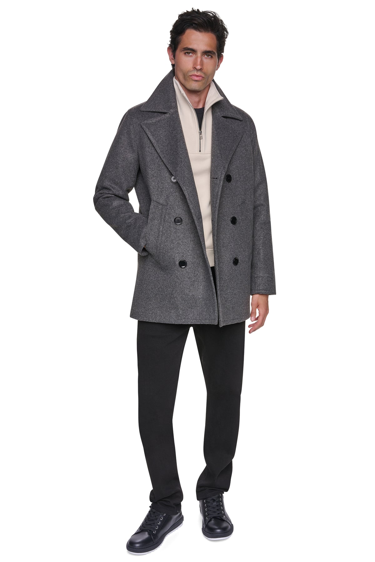 FAUX WOOL PEACOAT VIEW 2