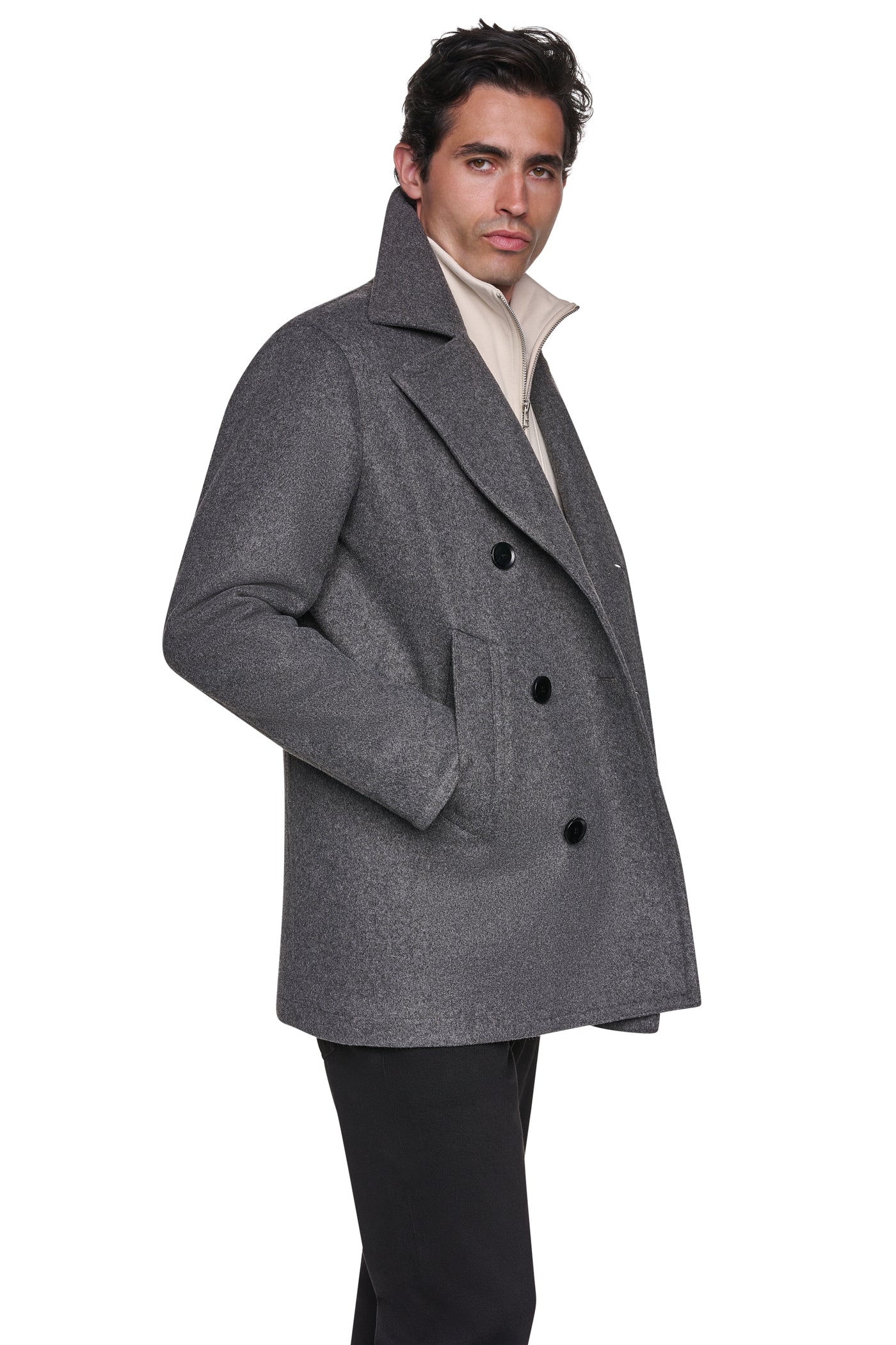 FAUX WOOL PEACOAT VIEW 2