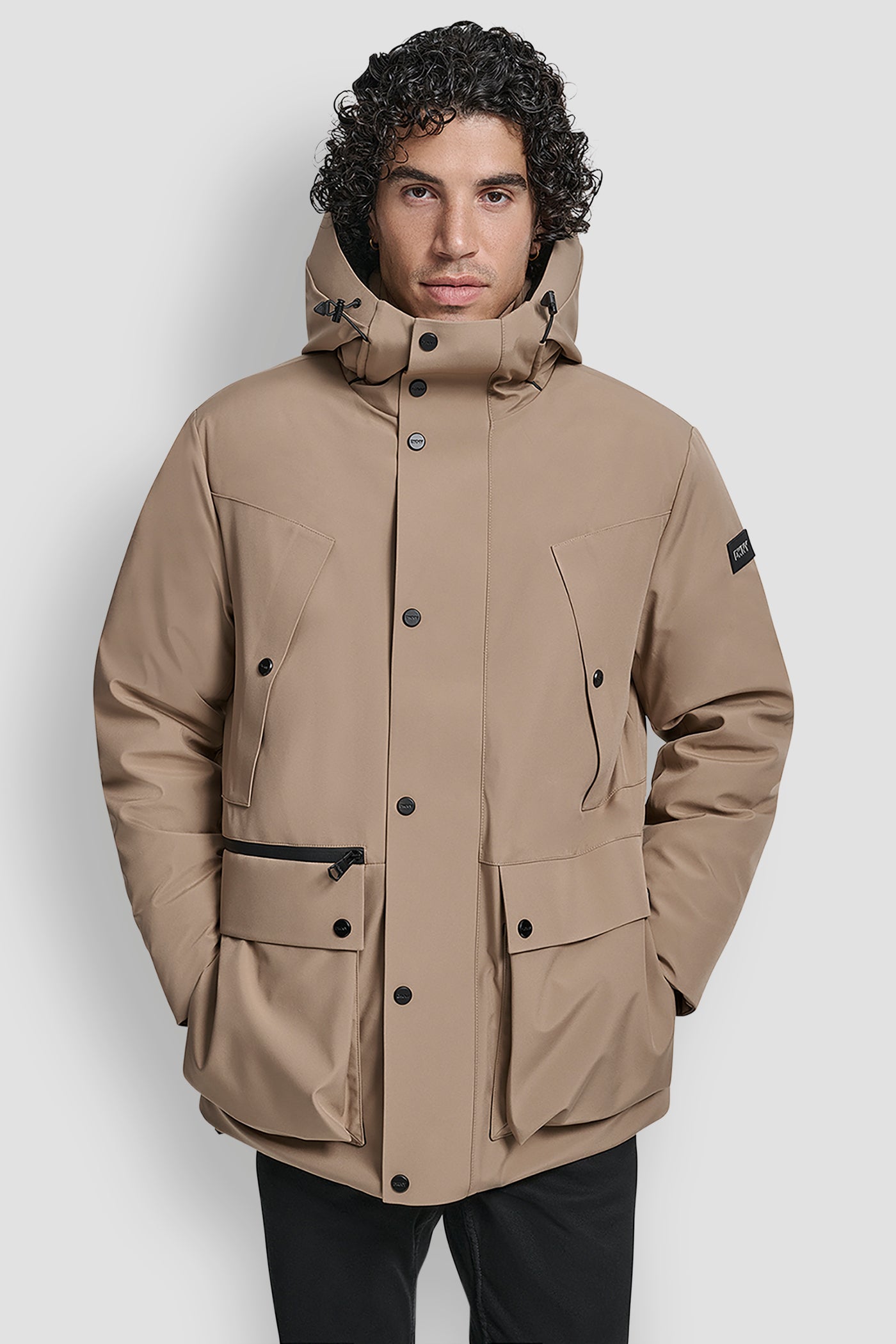 TAN URBAN PARKA, VIEW 1 | Mens Coats and Jackets