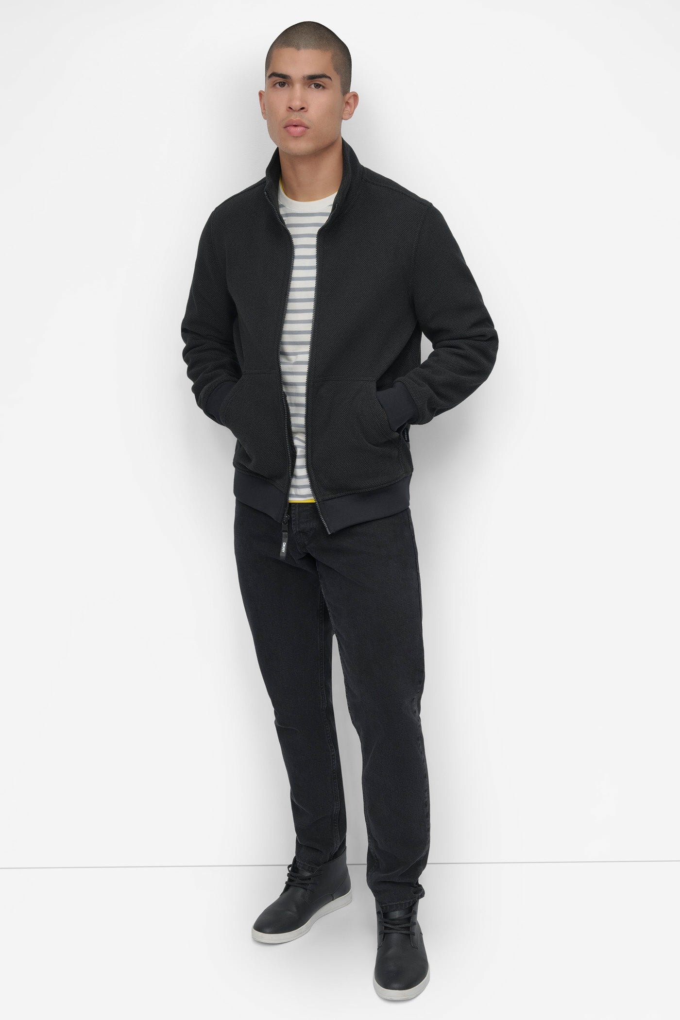 SHERPA LINED SWEATER KNIT BOMBER VIEW 6 | Mens Coats and Jackets