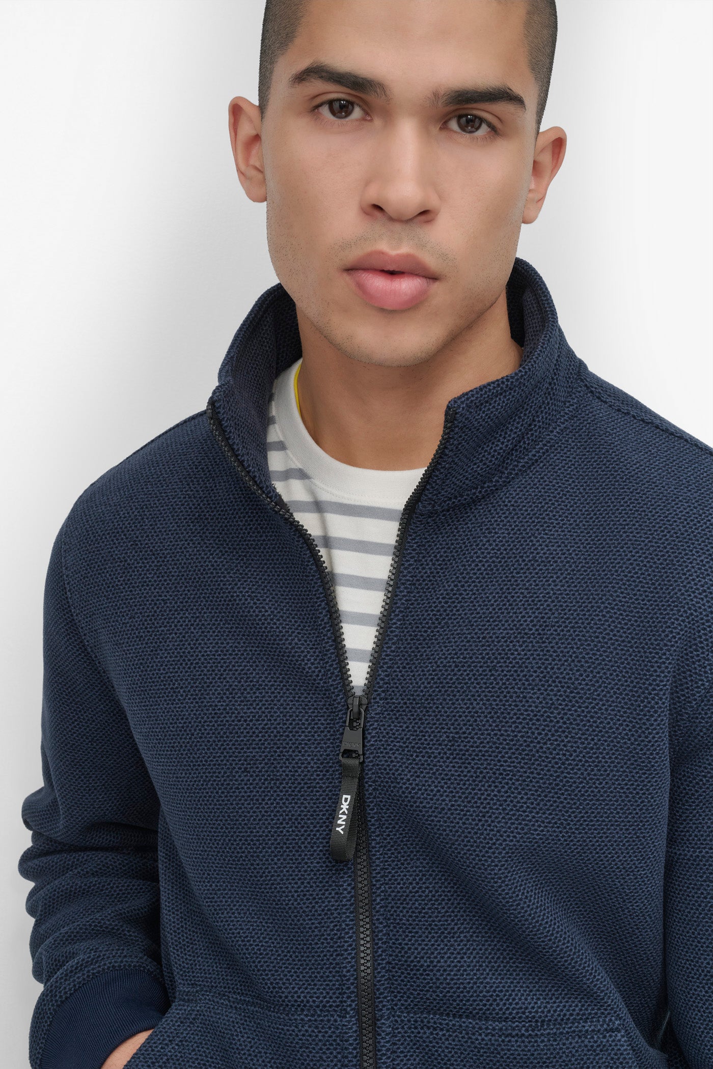 SHERPA LINED SWEATER KNIT BOMBER VIEW 4 | Mens Coats and Jackets