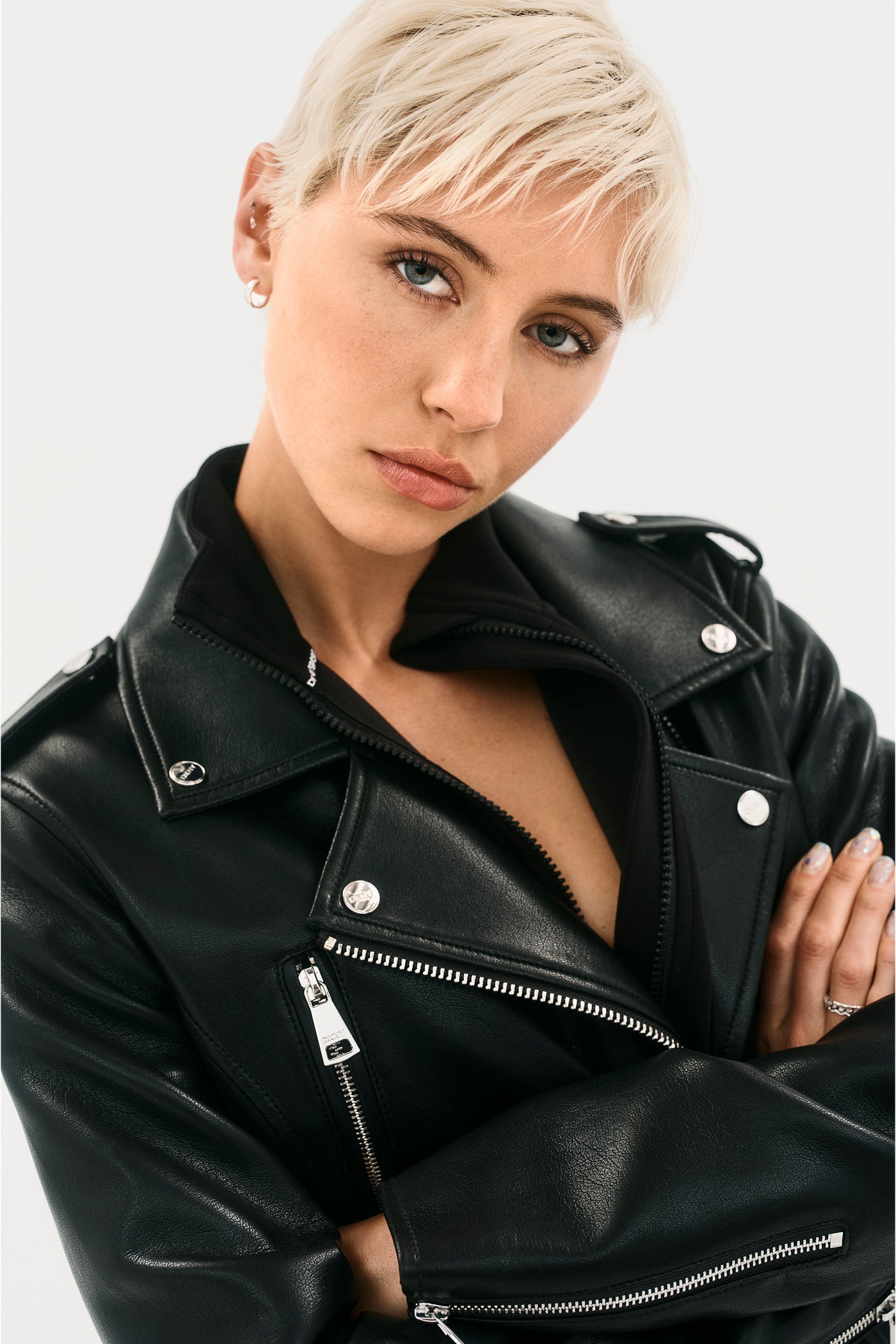 Faux Leather Moto Jacket | DKNY