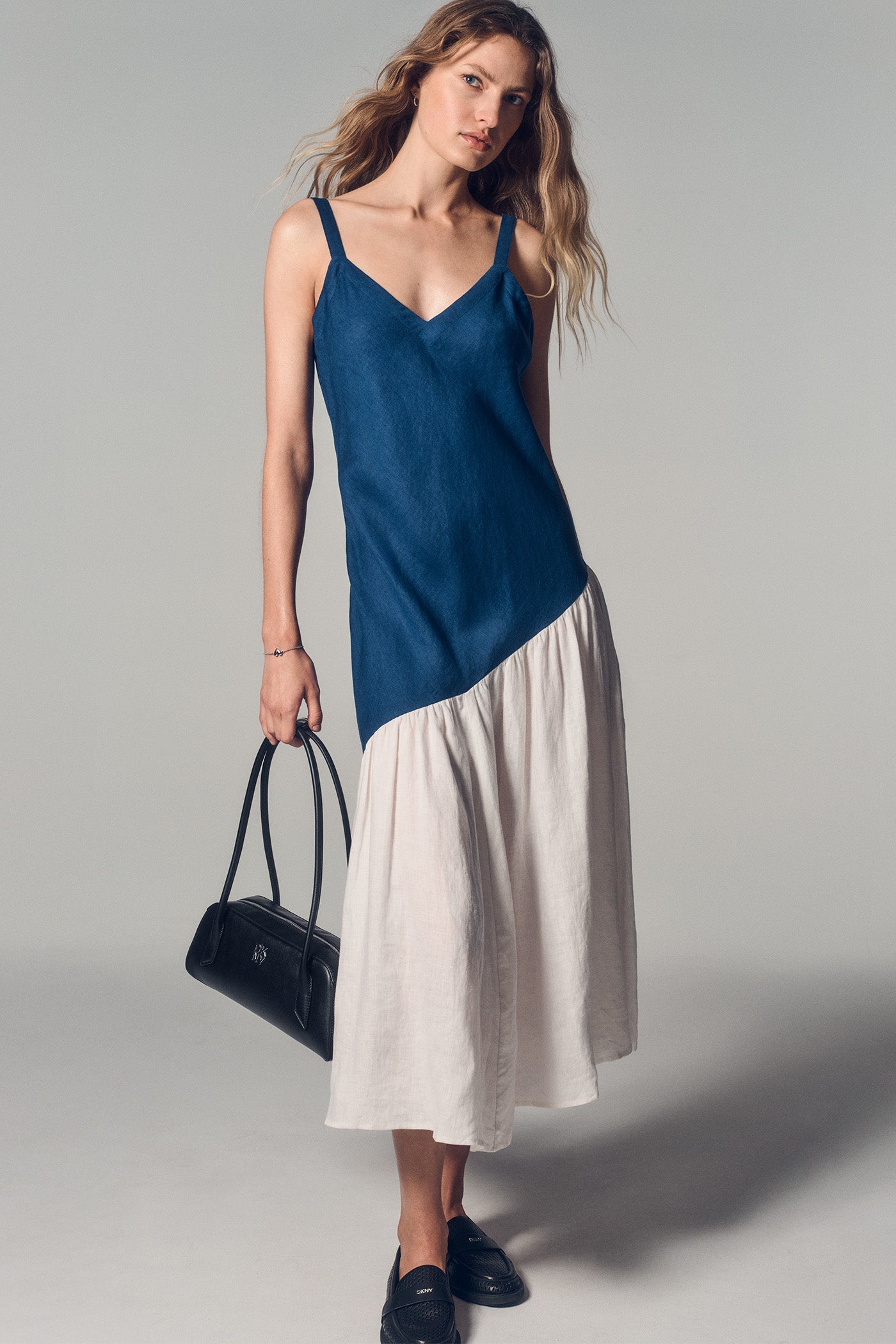 chinese dress ladies LACY STRAW LINEN MIDI DRESS – DISSH main image 0