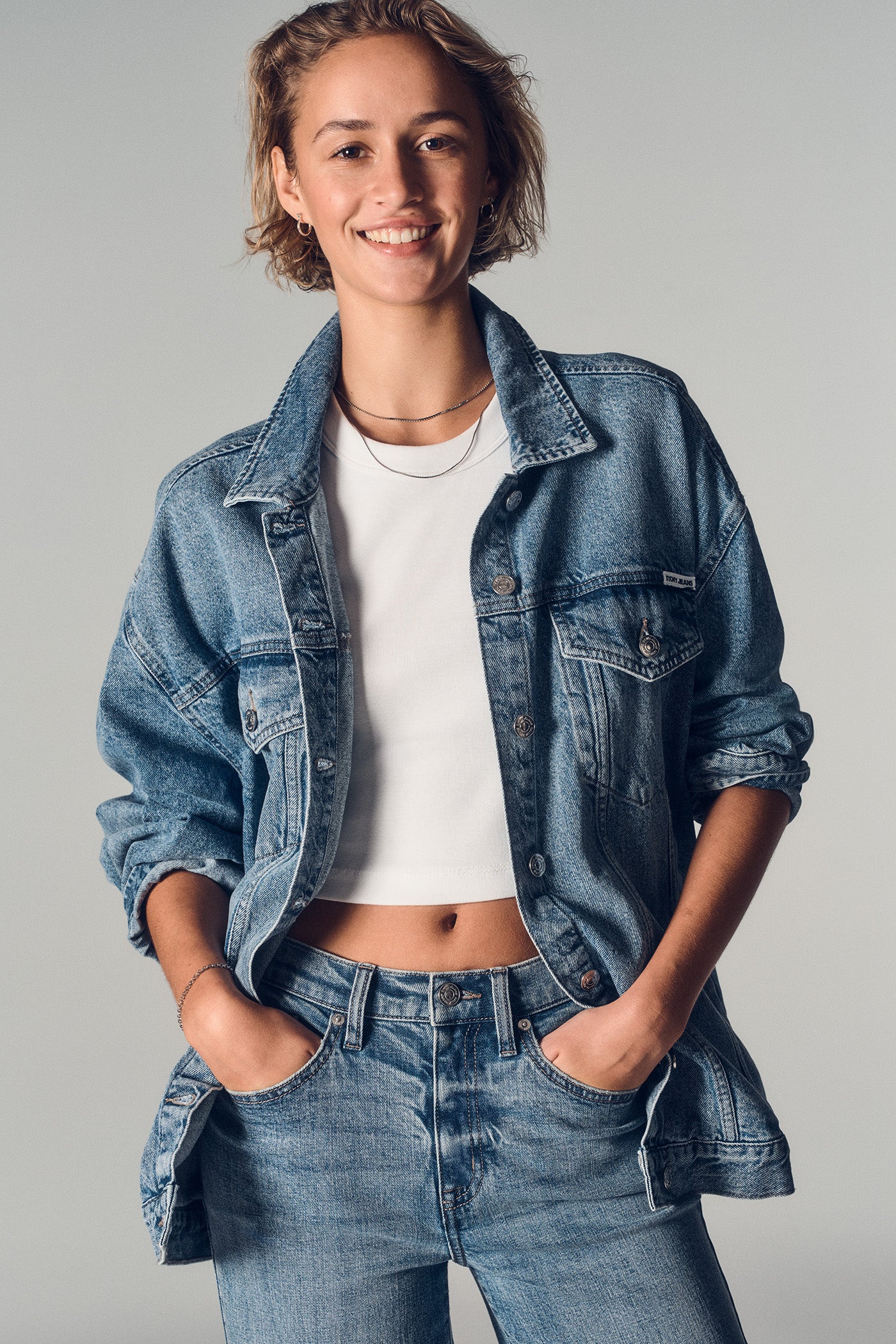 Columbia OVERSIZED TRUCKER JACKET, BACK VIEW | WOMENS COATS & JACKETS