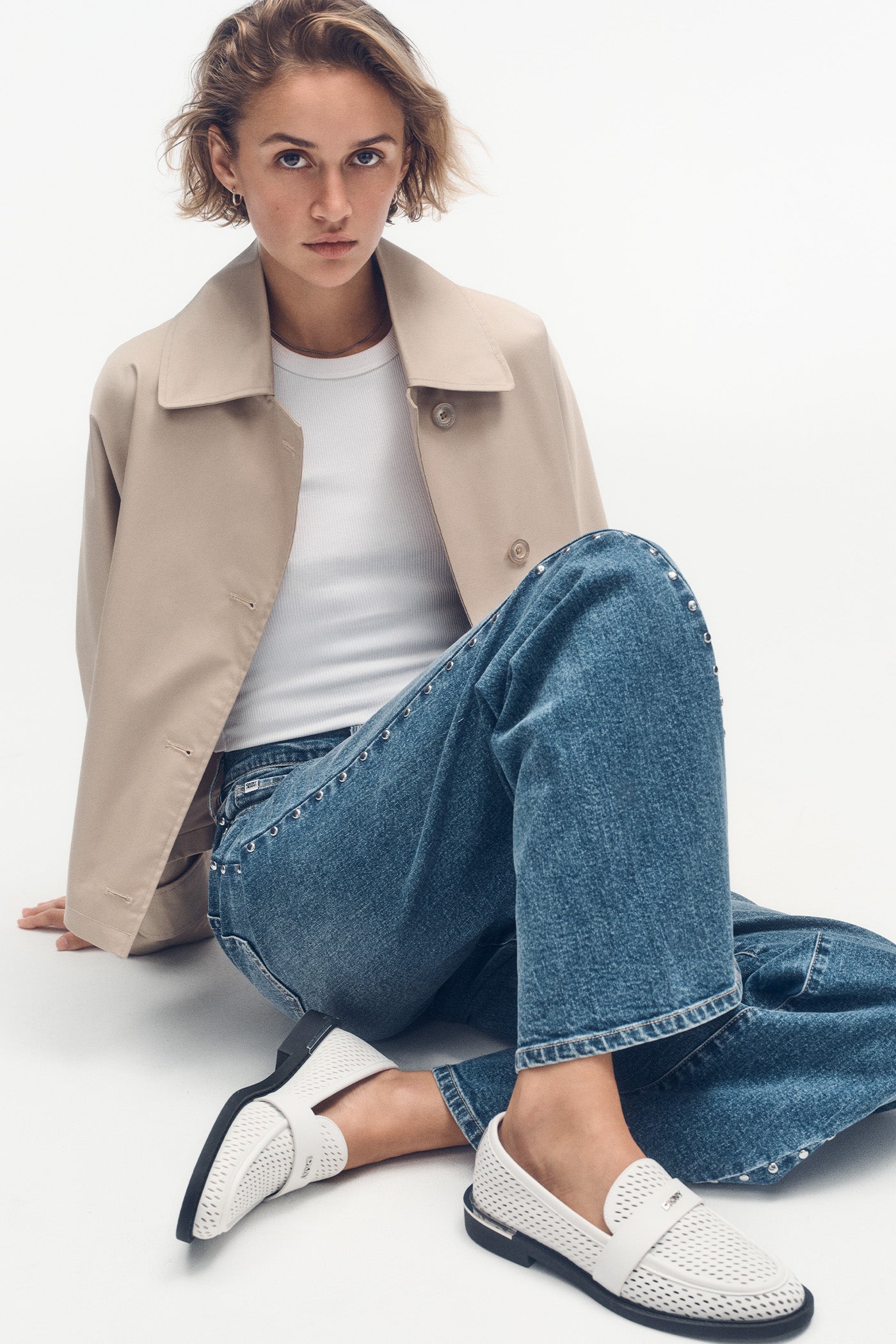 White REZZI LOAFER, VIEW 2 | Spring 2026 Campaign