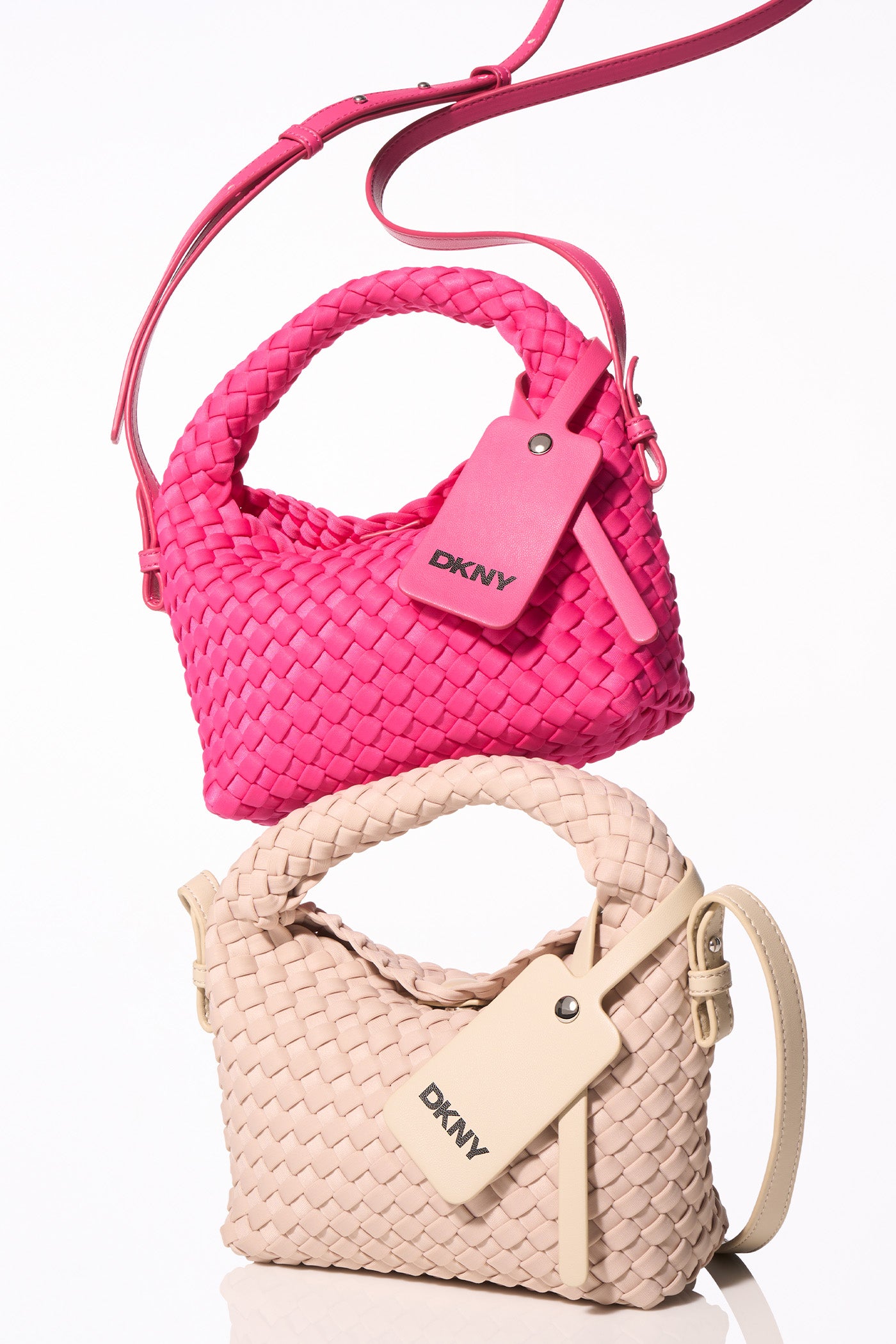 Hot Pink GISELLE WOVEN NEOPRENE CROSSBODY BAG, BACK VIEW | Crossbody Bags