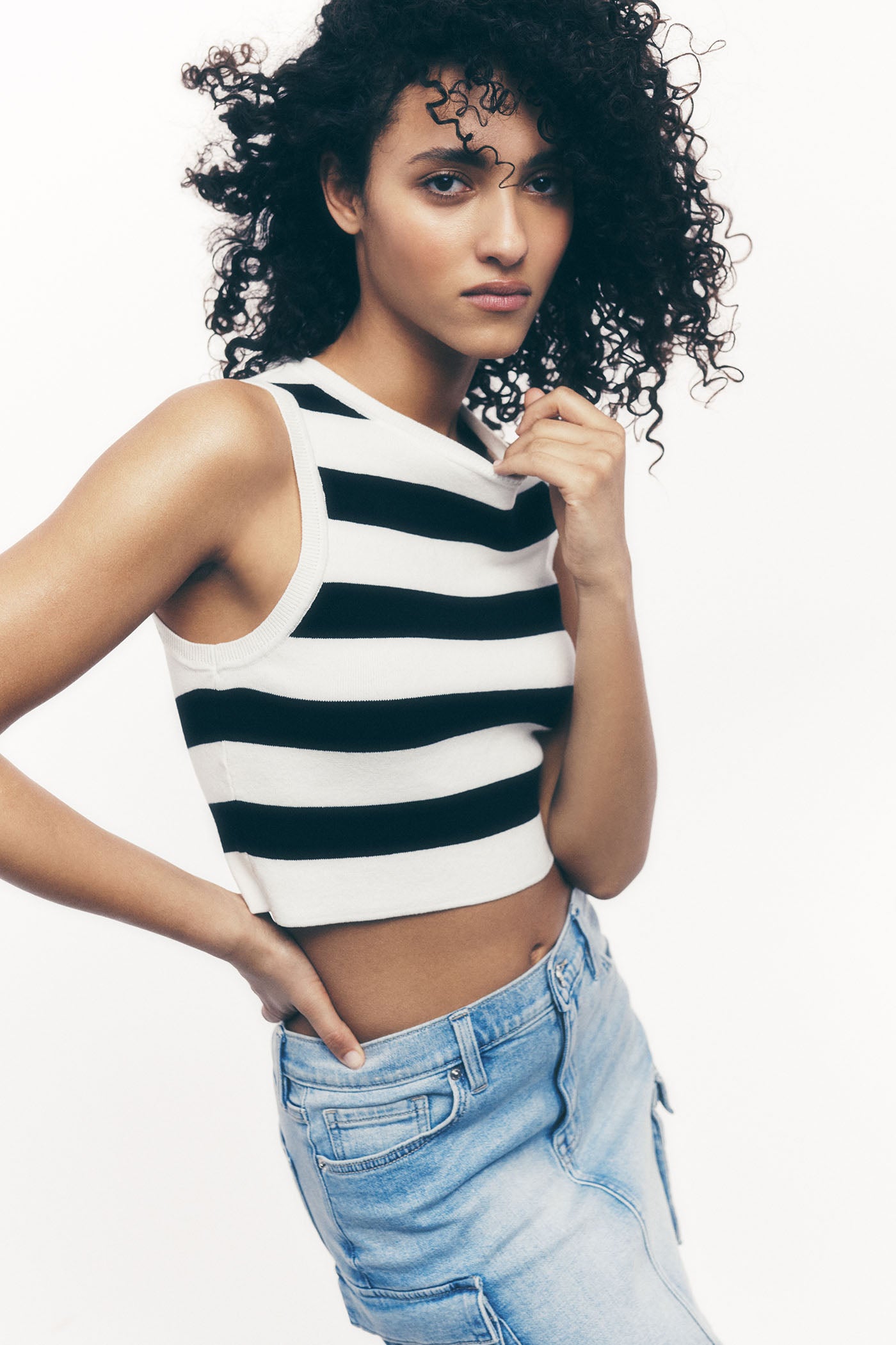 CROPPED JACQUARD SWEATER VIEW 8