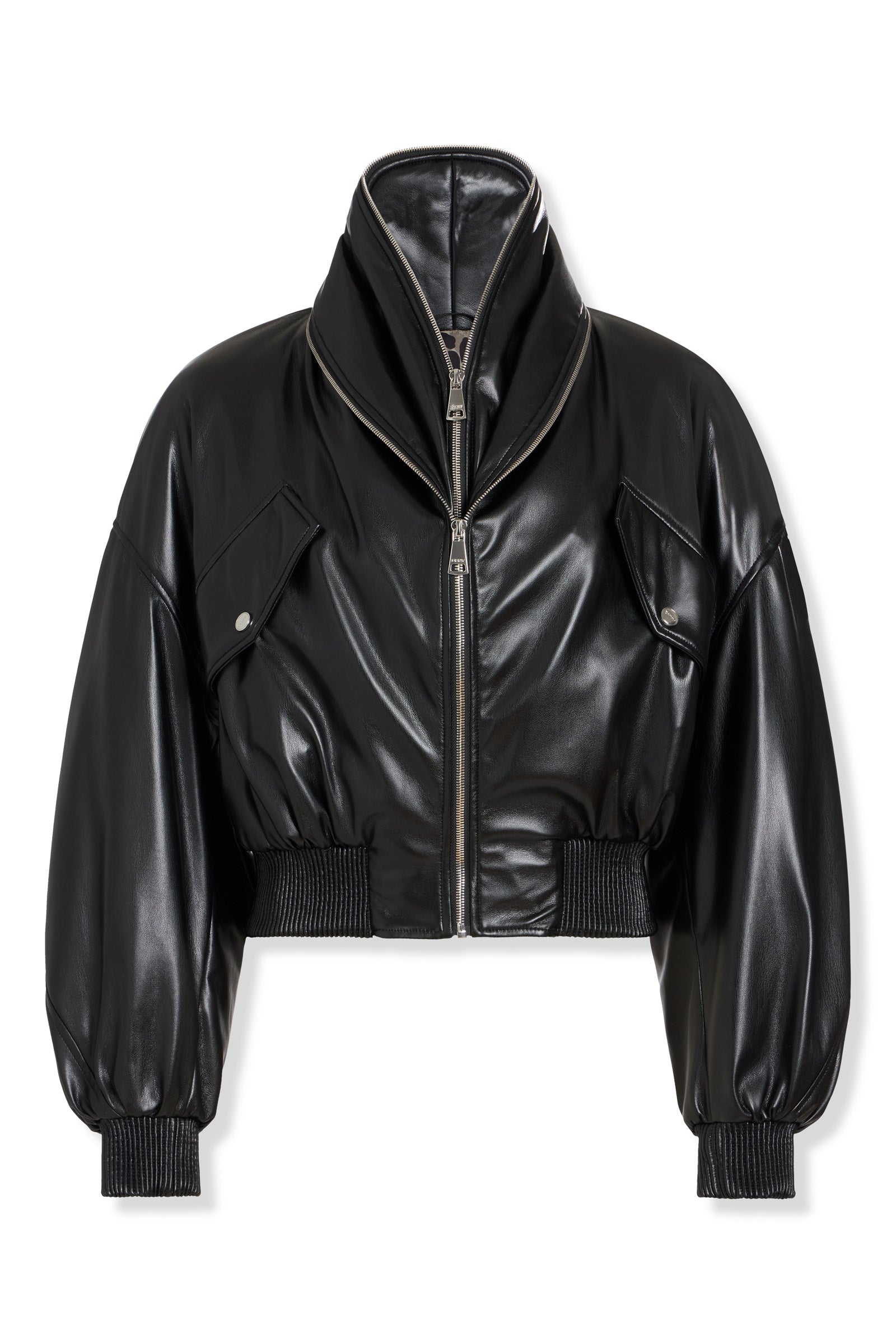 FAUX LEATHER BOMBER JACKET VIEW 2