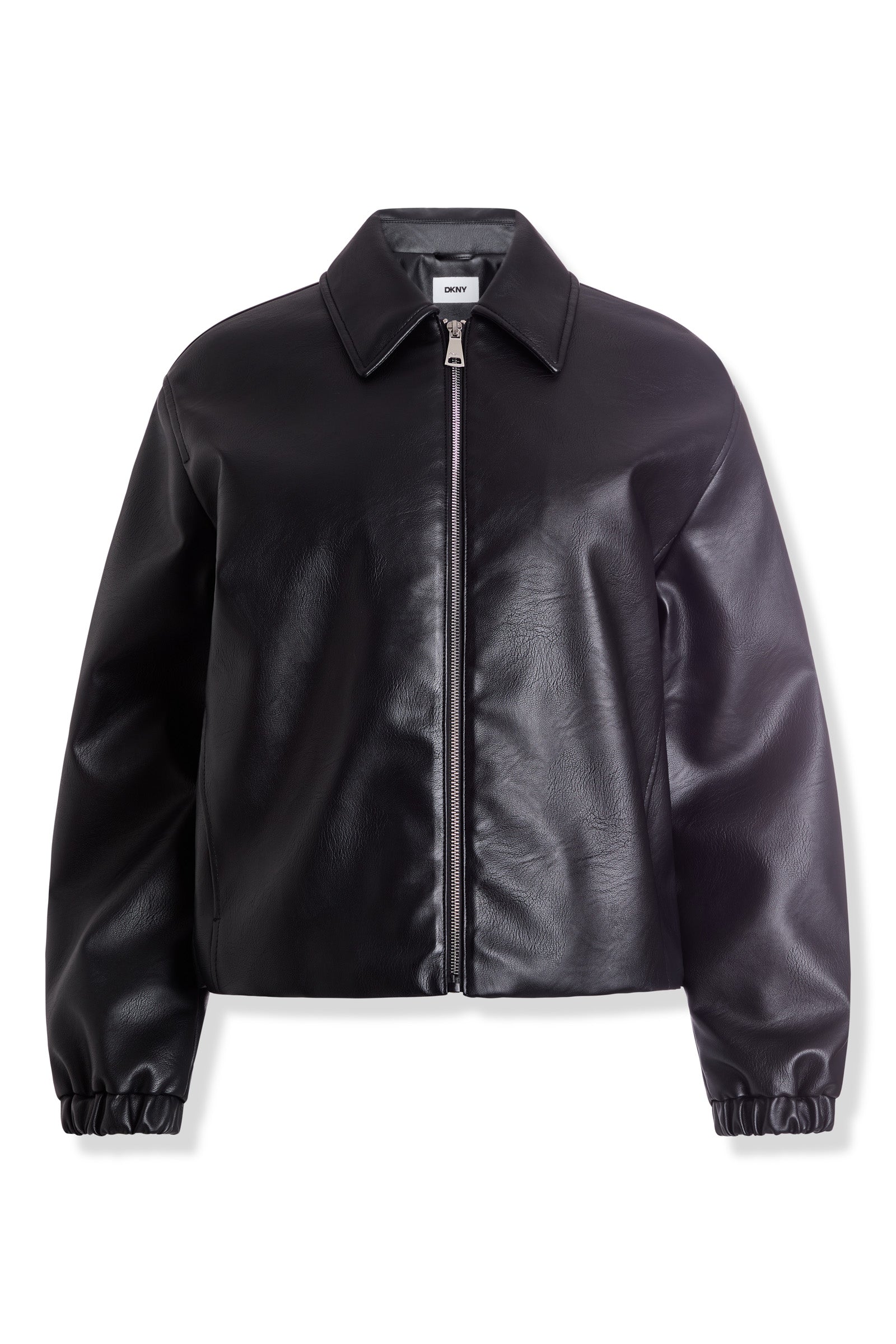 FAUX LEATHER BUBBLE HEM JACKET VIEW 2